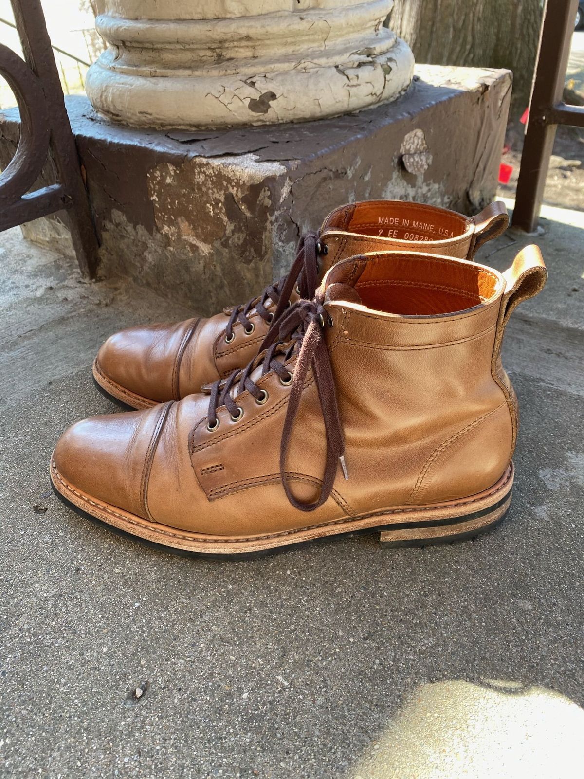 Photo by patinathunderdome on March 1, 2022 of the Rancourt & Co. Byron Boot in Horween Natural Chromexcel.