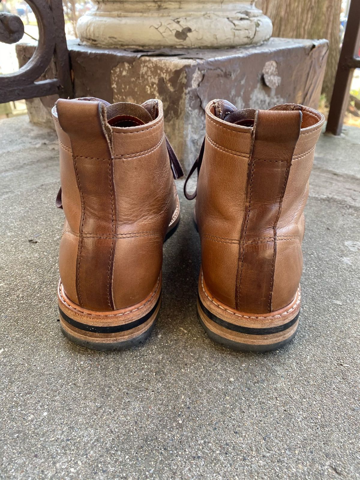 Photo by patinathunderdome on April 1, 2022 of the Rancourt & Co. Byron Boot in Horween Natural Chromexcel.