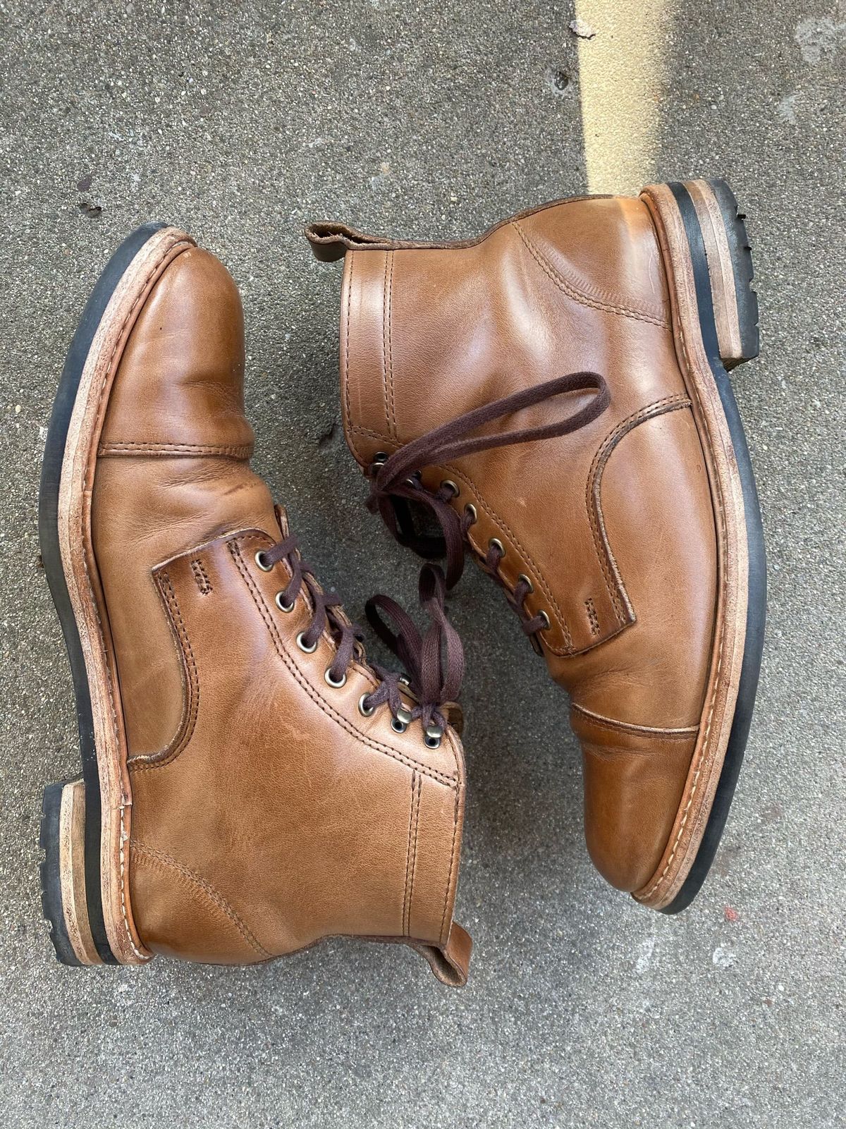 Photo by patinathunderdome on April 1, 2022 of the Rancourt & Co. Byron Boot in Horween Natural Chromexcel.