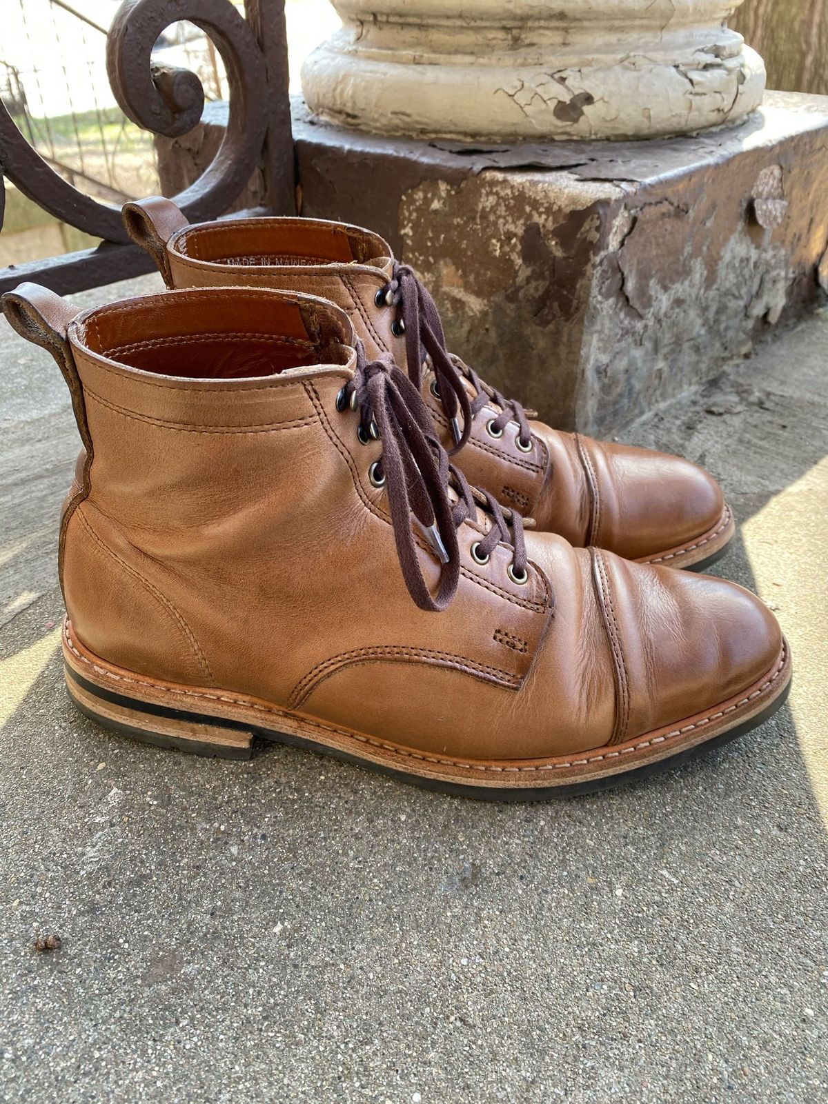 Photo by patinathunderdome on April 1, 2022 of the Rancourt & Co. Byron Boot in Horween Natural Chromexcel.