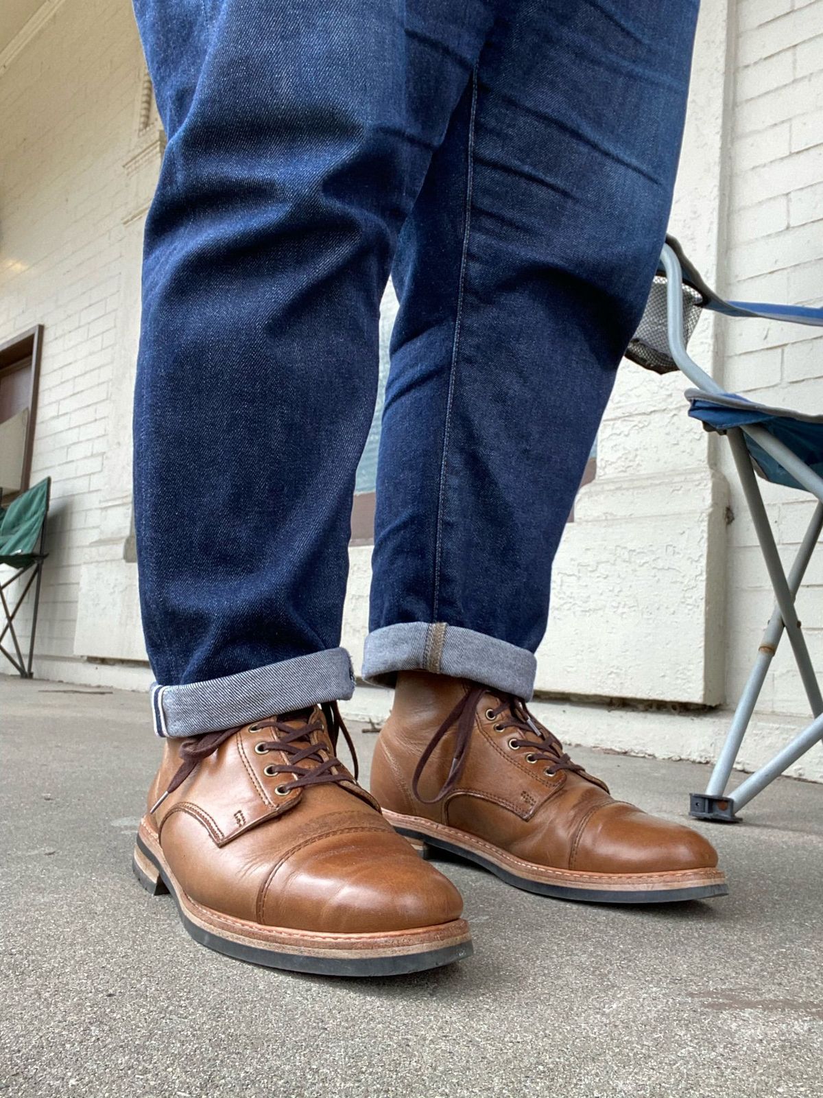 Photo by patinathunderdome on April 1, 2022 of the Rancourt & Co. Byron Boot in Horween Natural Chromexcel.