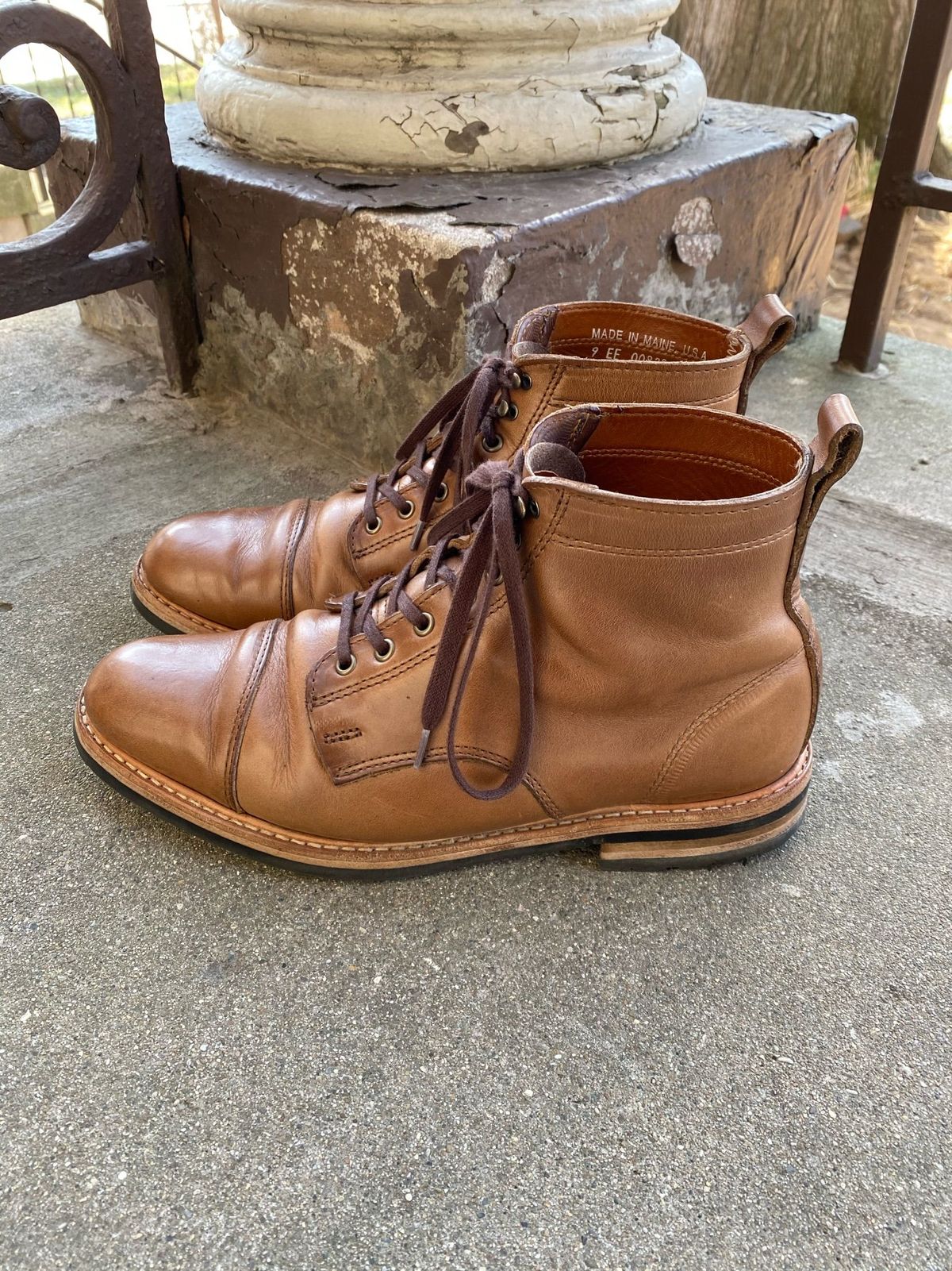 Photo by patinathunderdome on April 1, 2022 of the Rancourt & Co. Byron Boot in Horween Natural Chromexcel.