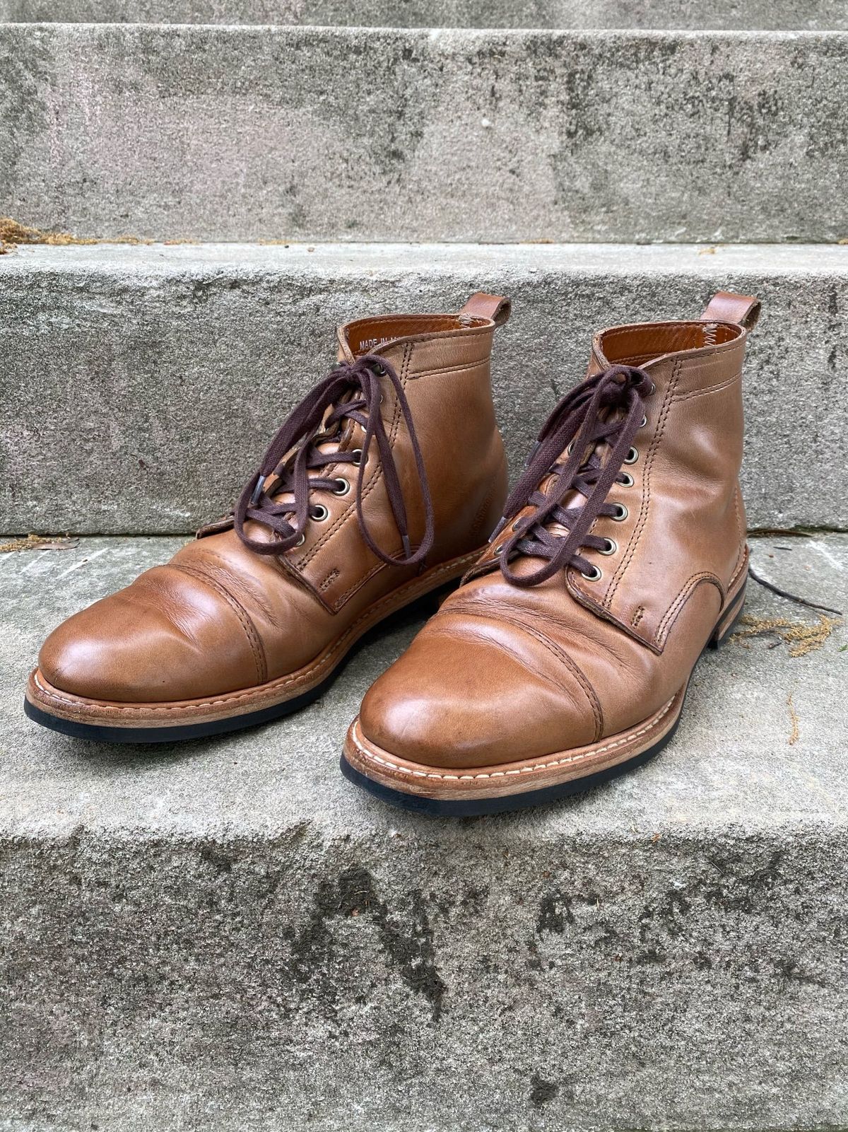 Photo by patinathunderdome on May 1, 2022 of the Rancourt & Co. Byron Boot in Horween Natural Chromexcel.