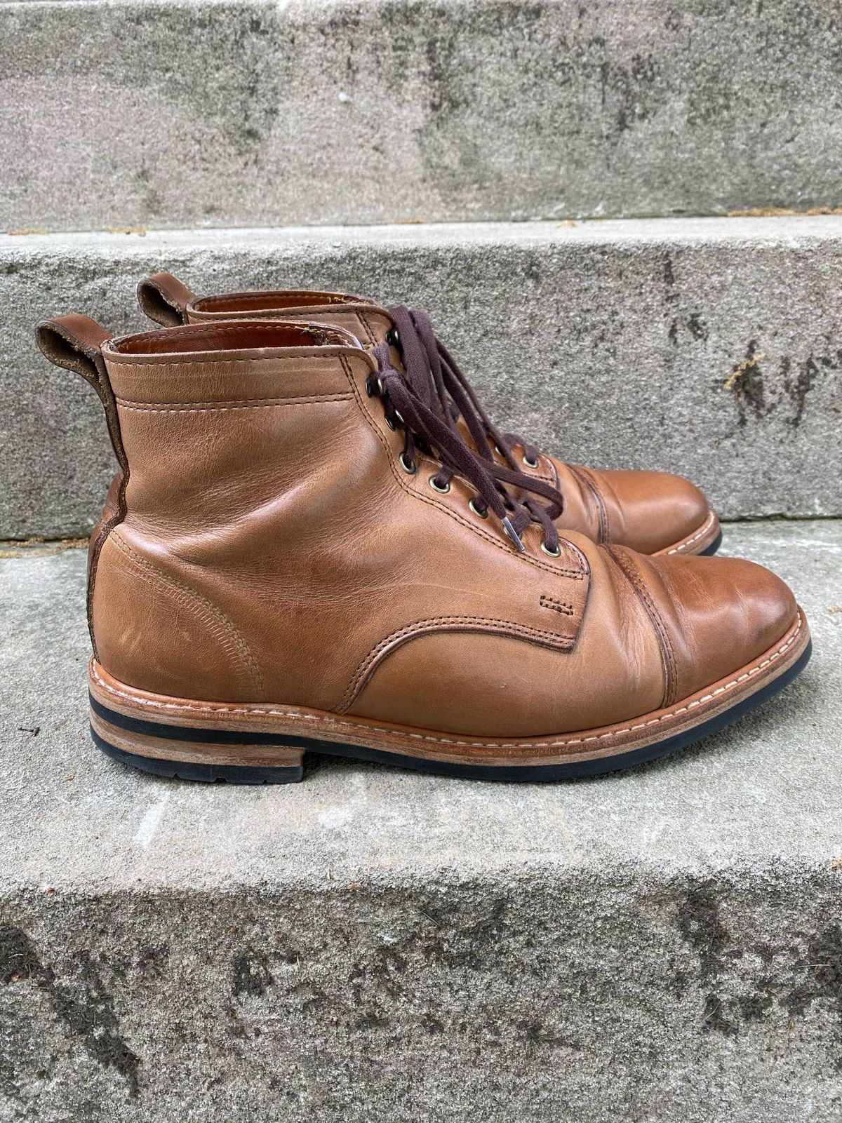 Photo by patinathunderdome on May 1, 2022 of the Rancourt & Co. Byron Boot in Horween Natural Chromexcel.