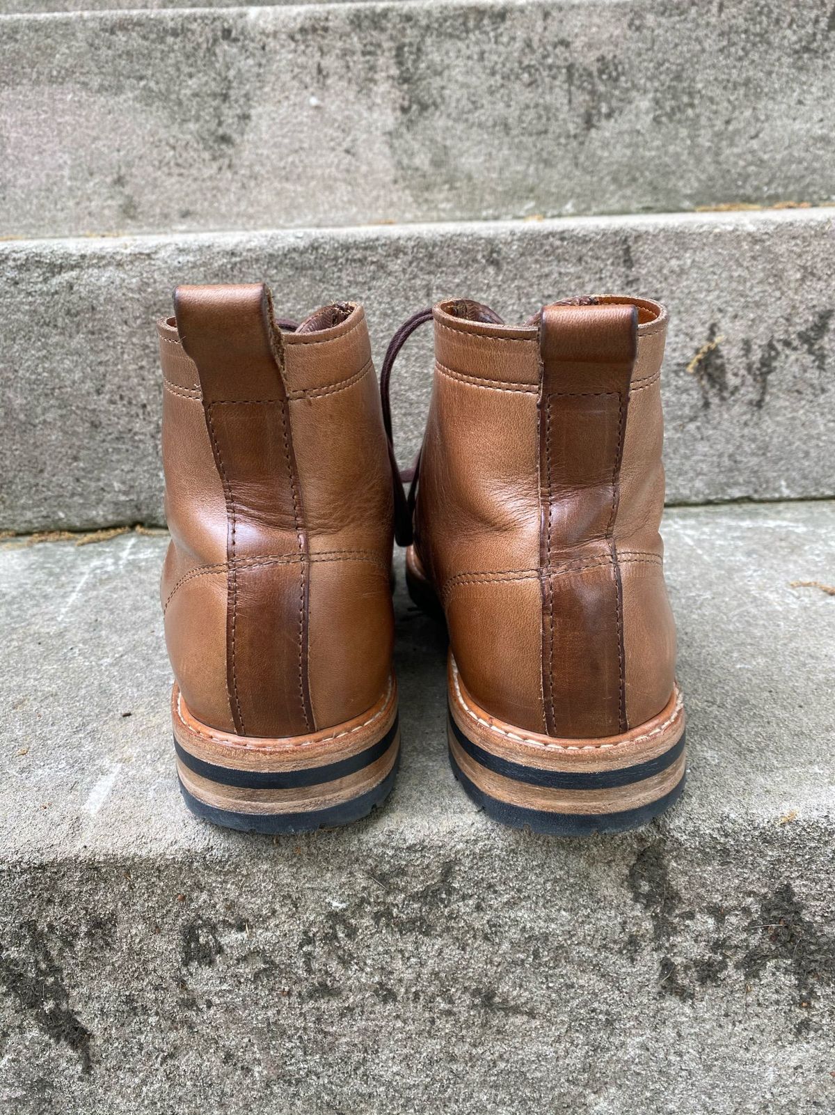 Photo by patinathunderdome on May 1, 2022 of the Rancourt & Co. Byron Boot in Horween Natural Chromexcel.