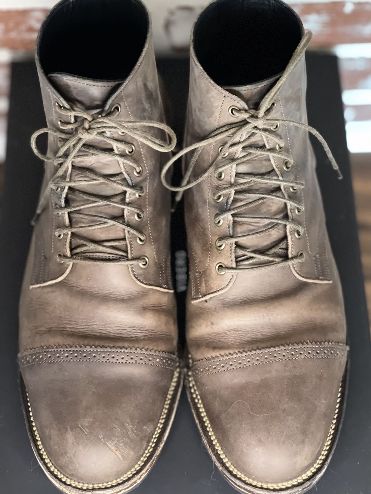 Photo by patinathunderdome on November 3, 2021 of the Viberg Service Boot in Maryam 1071 Port Vitello Calf.