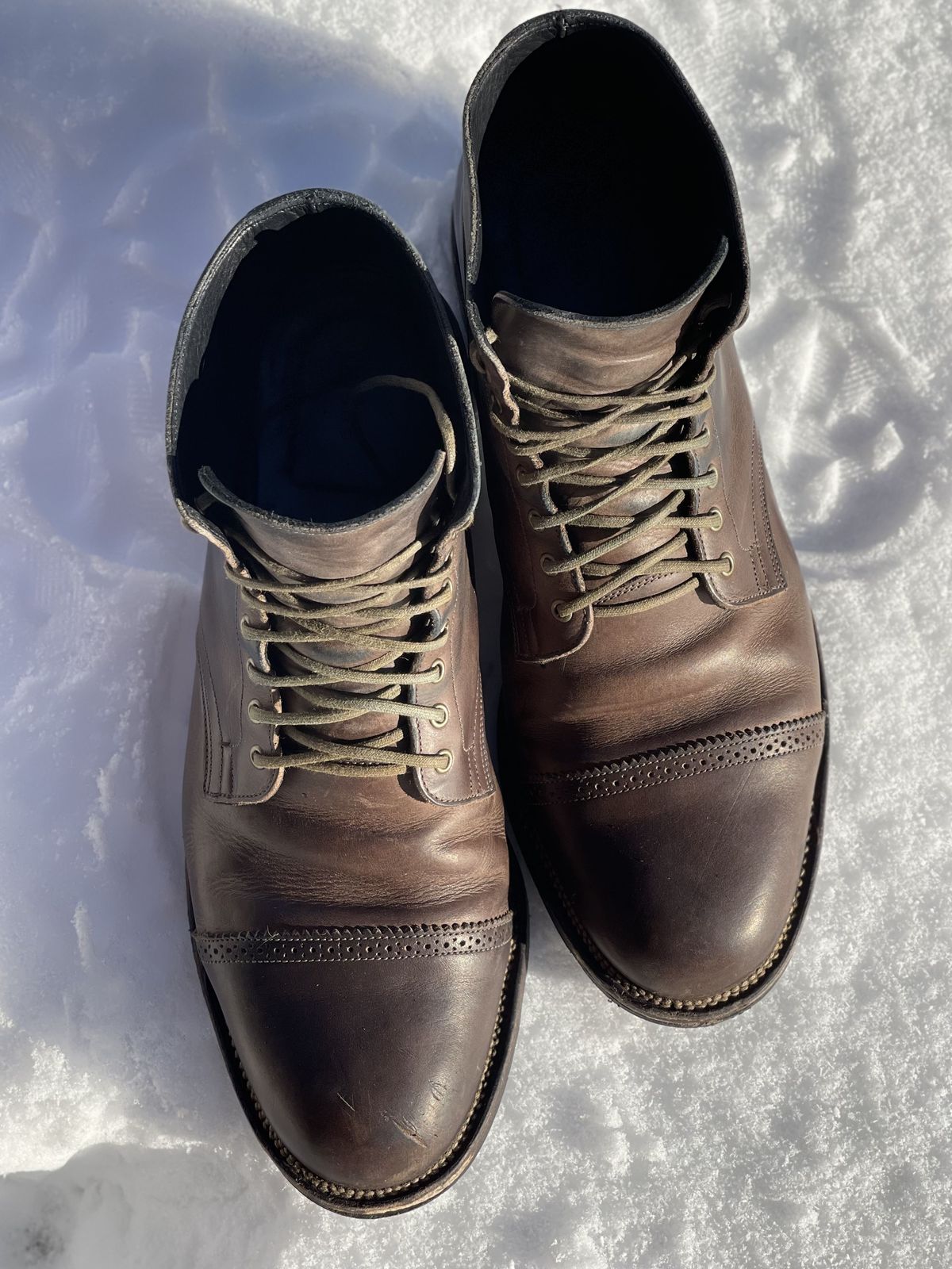 Photo by patinathunderdome on January 1, 2022 of the Viberg Service Boot in Maryam 1071 Port Vitello Calf.