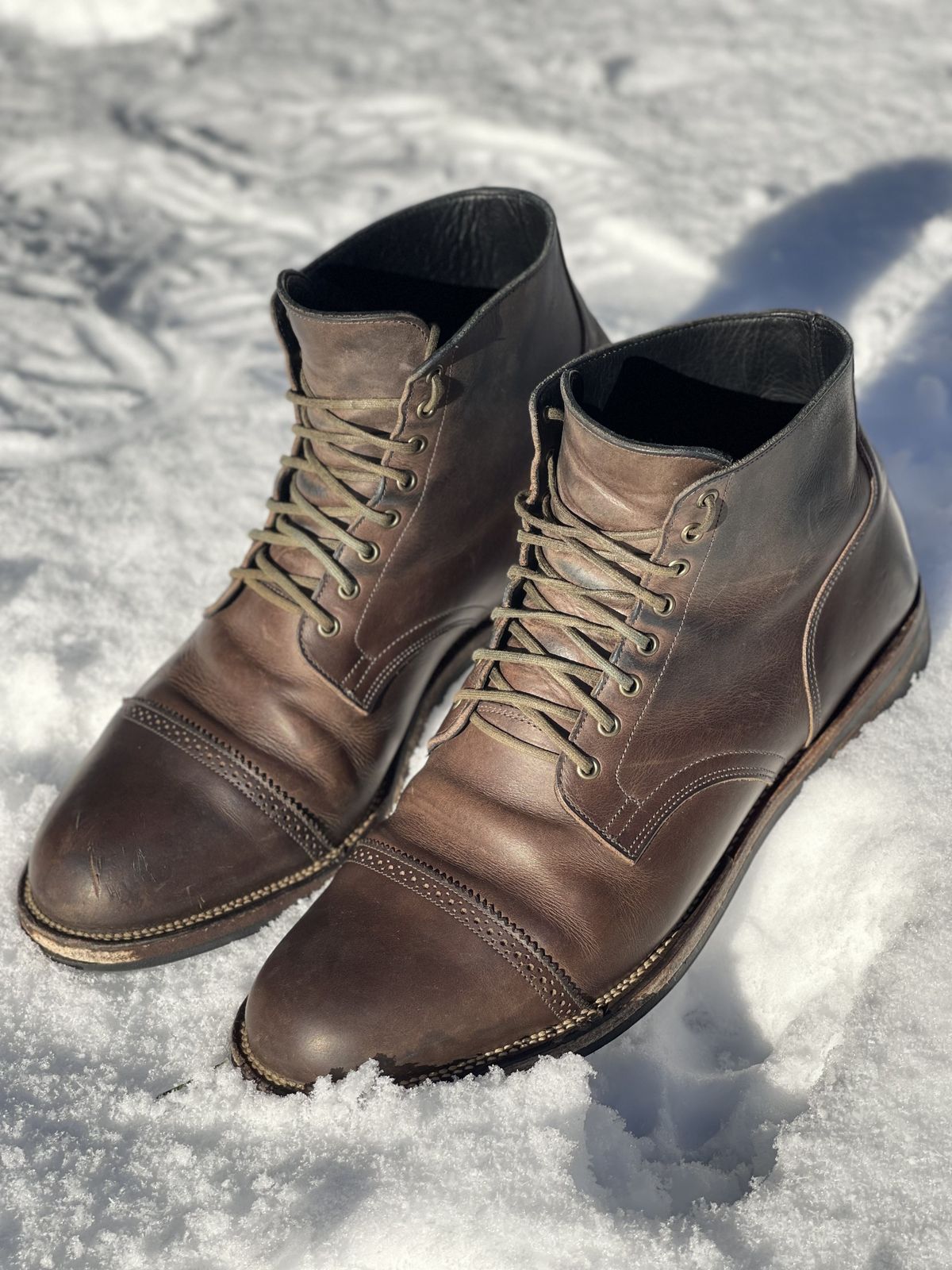 Photo by patinathunderdome on January 1, 2022 of the Viberg Service Boot in Maryam 1071 Port Vitello Calf.