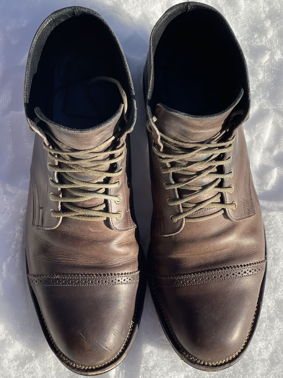 Photo by patinathunderdome on January 1, 2022 of the Viberg Service Boot in Maryam 1071 Port Vitello Calf.