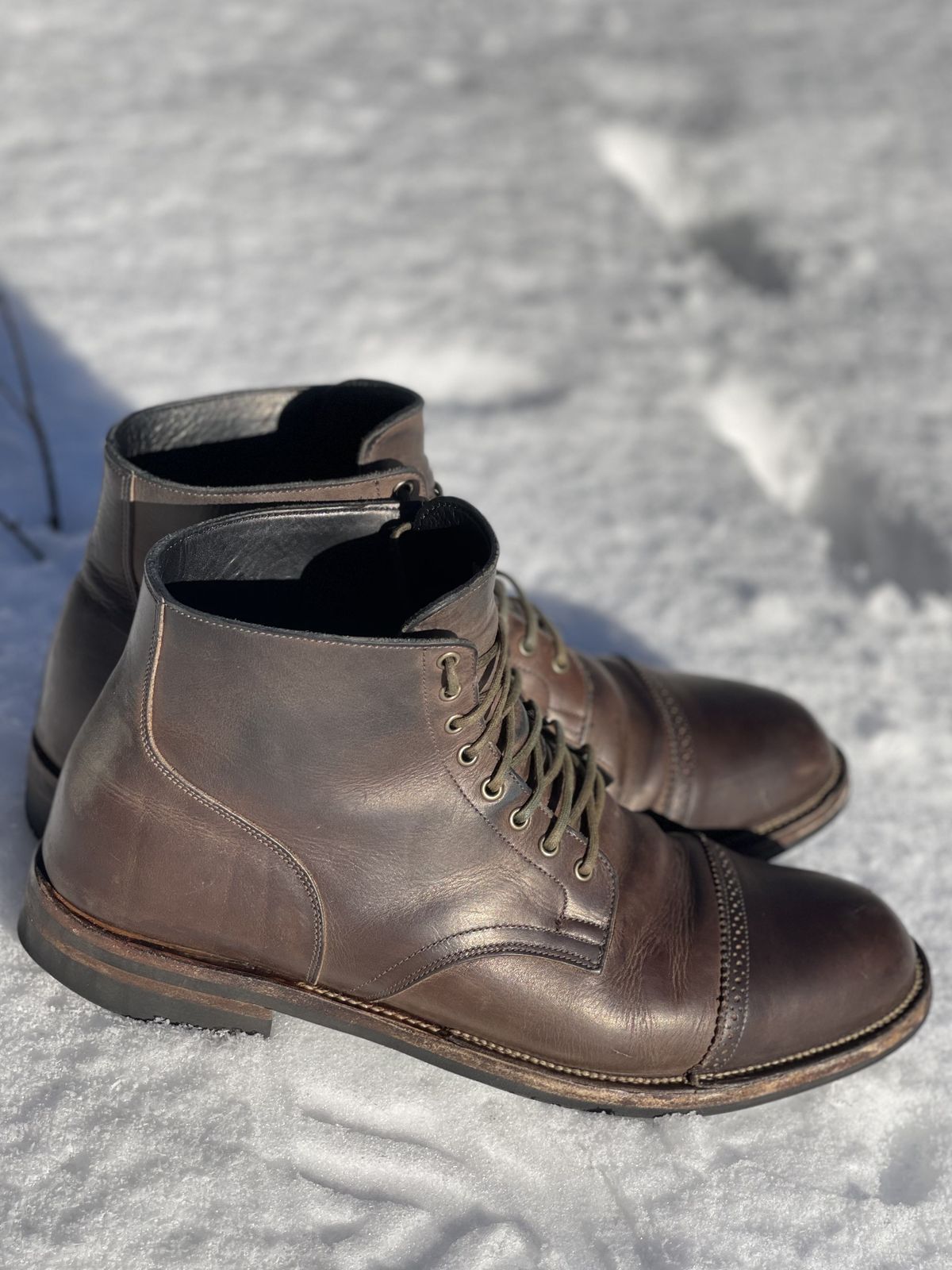 Photo by patinathunderdome on January 1, 2022 of the Viberg Service Boot in Maryam 1071 Port Vitello Calf.