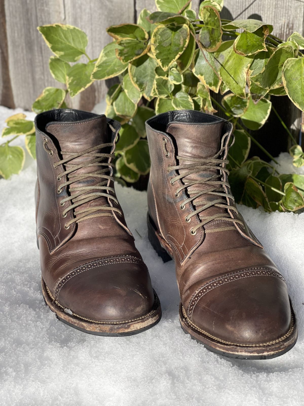 Photo by patinathunderdome on January 1, 2022 of the Viberg Service Boot in Maryam 1071 Port Vitello Calf.