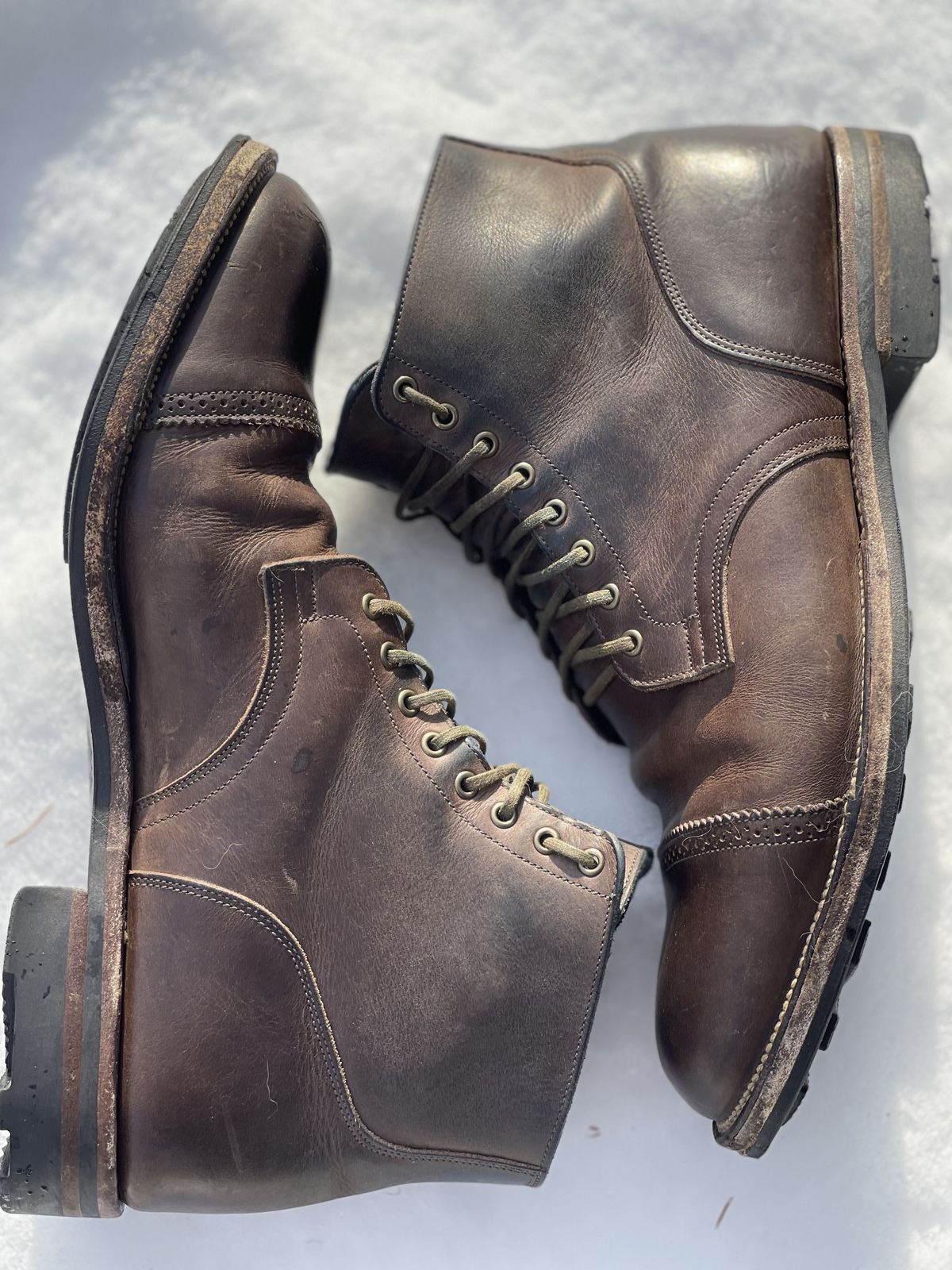 Photo by patinathunderdome on January 1, 2022 of the Viberg Service Boot in Maryam 1071 Port Vitello Calf.