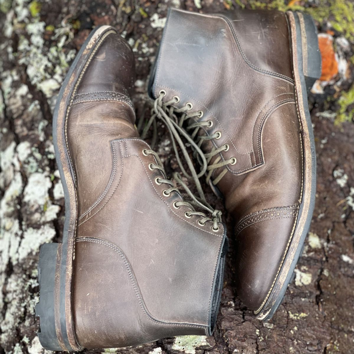 Photo by patinathunderdome on March 1, 2022 of the Viberg Service Boot in Maryam 1071 Port Vitello Calf.