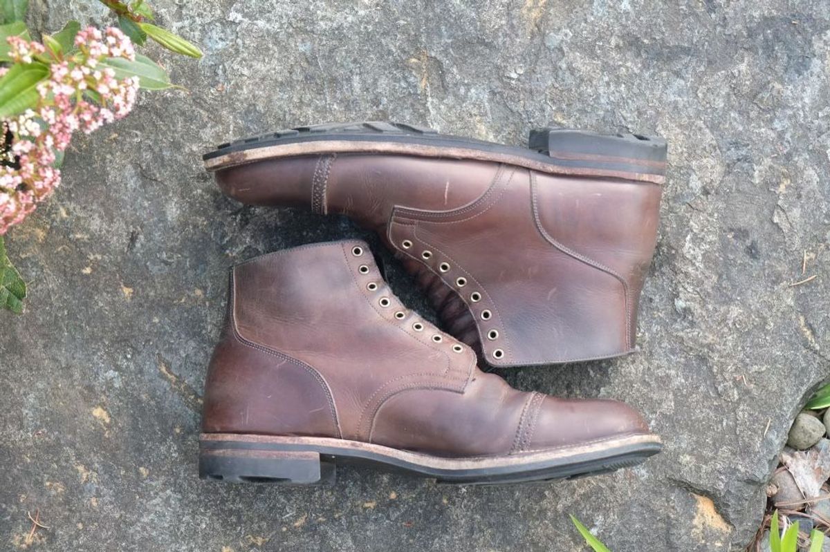 Photo by patinathunderdome on May 2, 2022 of the Viberg Service Boot in Maryam 1071 Port Vitello Calf.