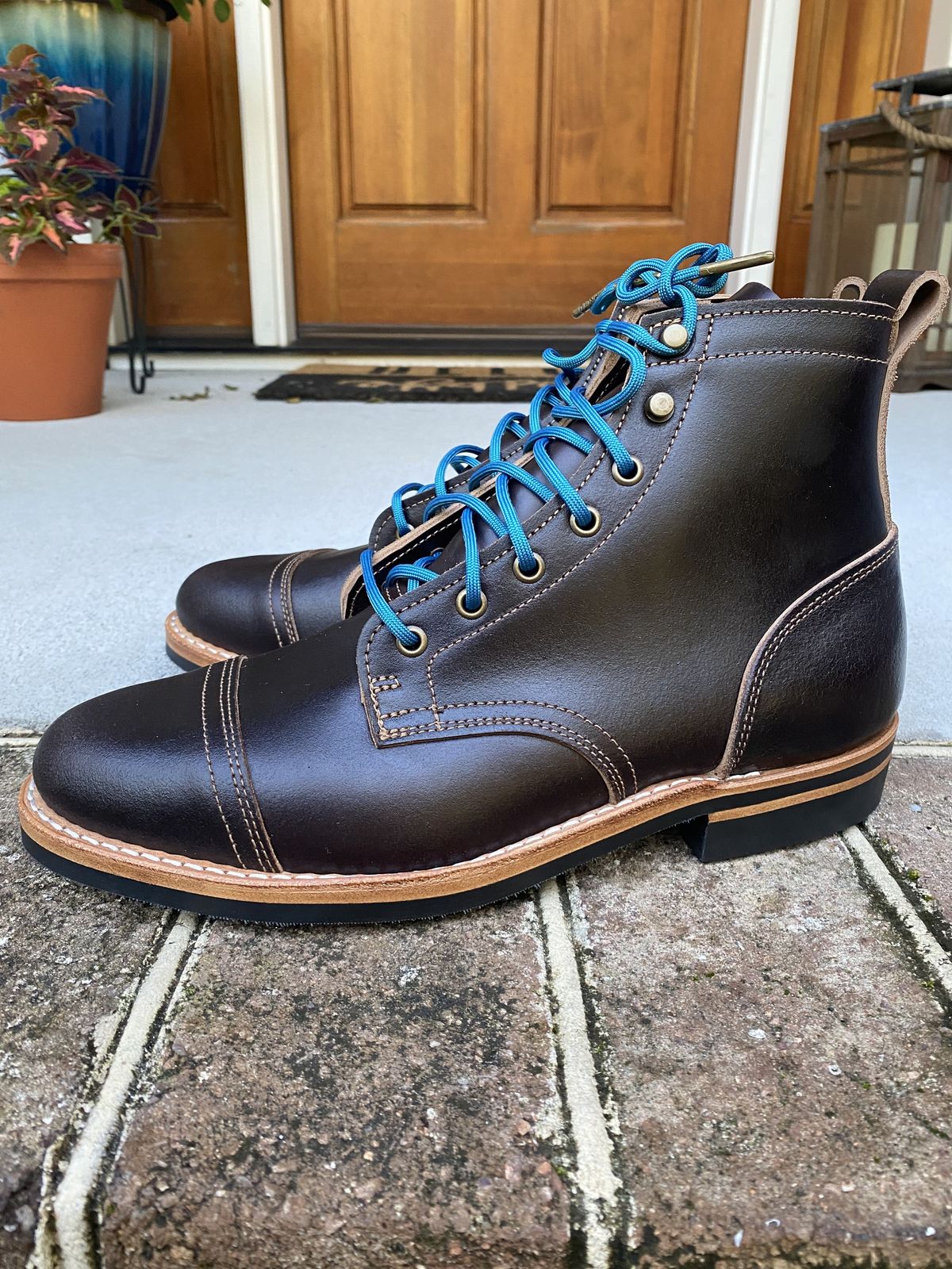 Photo by patinathunderdome on October 2, 2021 of the Truman Upland Boot in Horween Java Waxed Flesh.