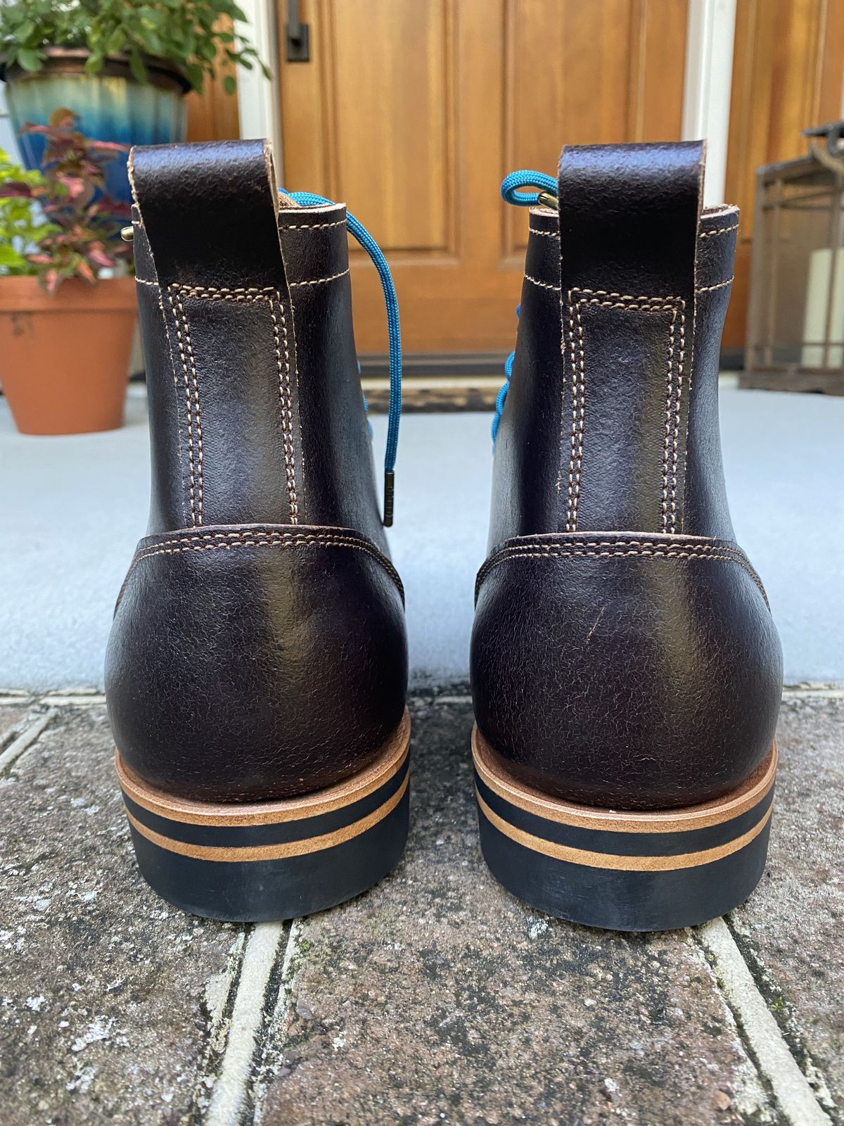 Photo by patinathunderdome on October 2, 2021 of the Truman Upland Boot in Horween Java Waxed Flesh.