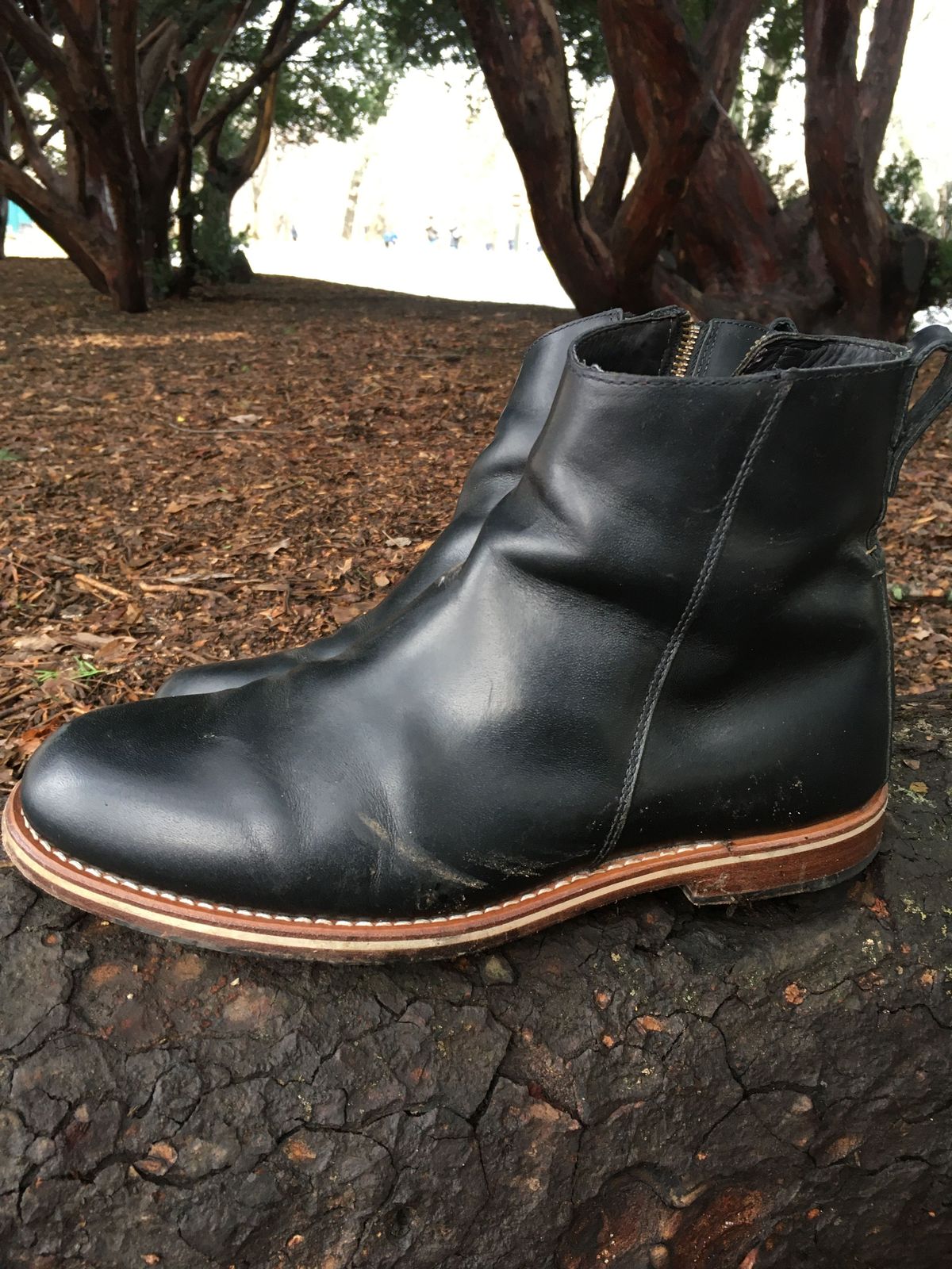 Photo by patinathunderdome on January 3, 2022 of the HELM Boots The Pablo in B' Leather Black Balthazar.