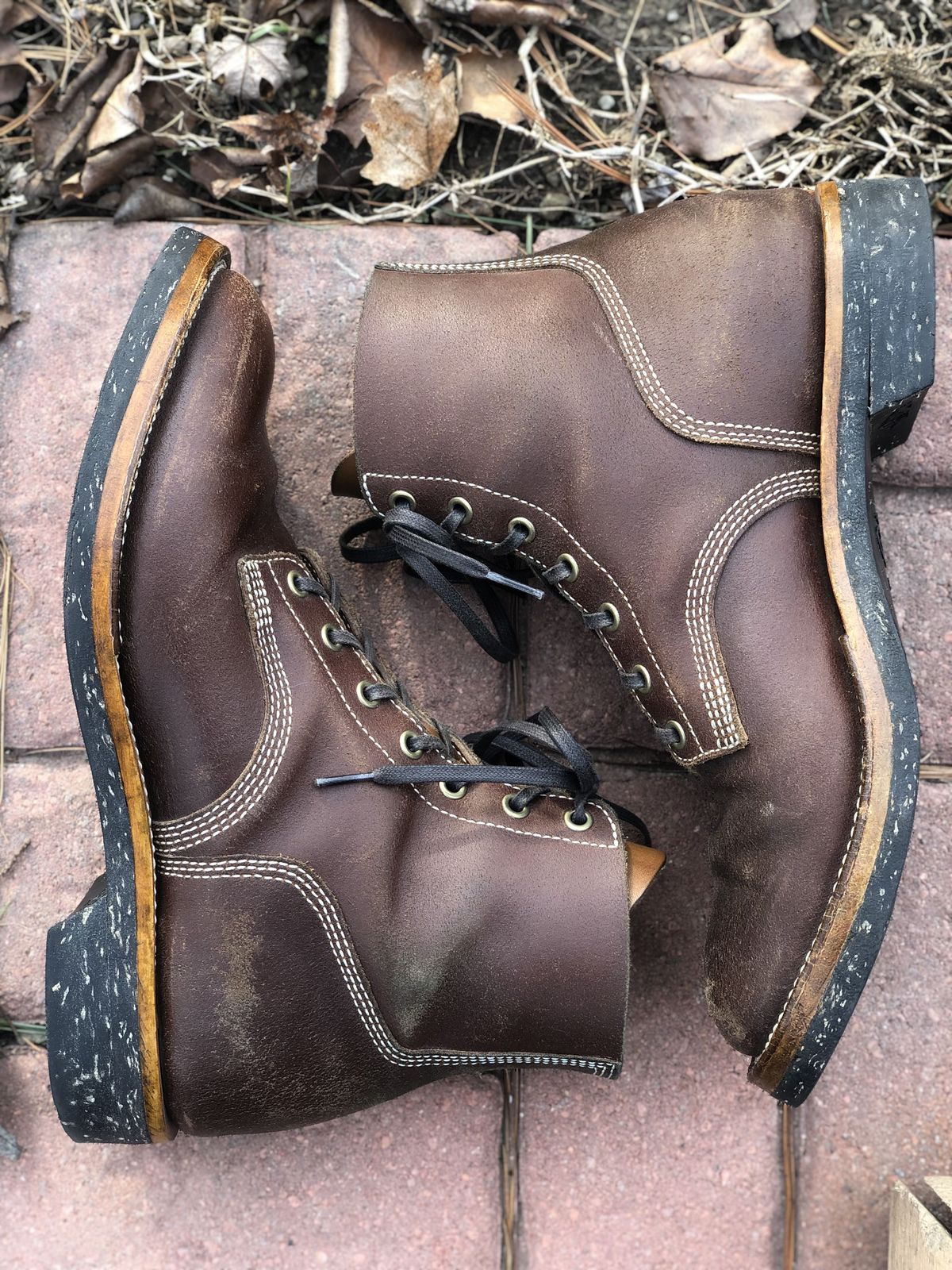 Photo by patinathunderdome on March 5, 2022 of the M.F. Boot Co Boondocker in S.B. Foot Brown Spitfire.