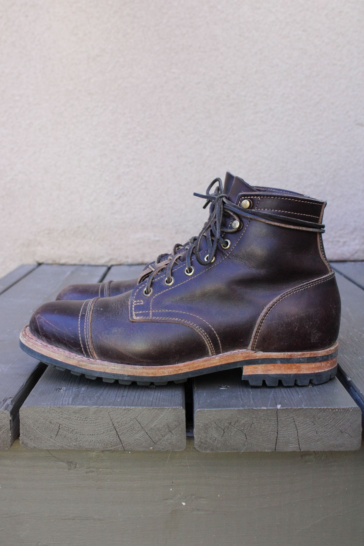 Photo by patinathunderdome on December 3, 2021 of the Truman Service Boot in Seidel Bay Double Shot.