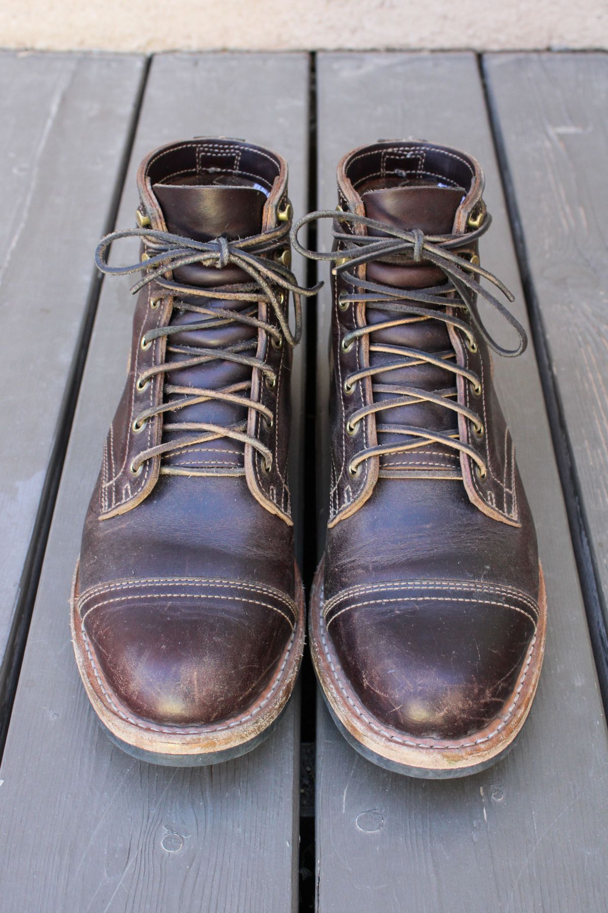 Photo by patinathunderdome on December 3, 2021 of the Truman Service Boot in Seidel Bay Double Shot.