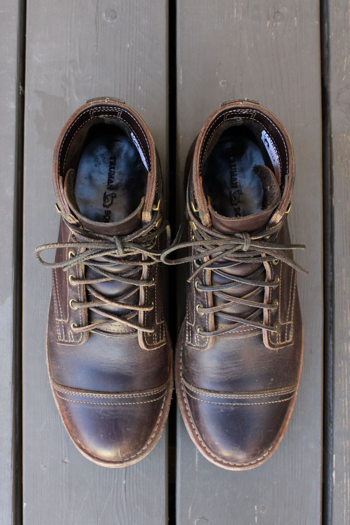 Photo by patinathunderdome on December 3, 2021 of the Truman Service Boot in Seidel Bay Double Shot.