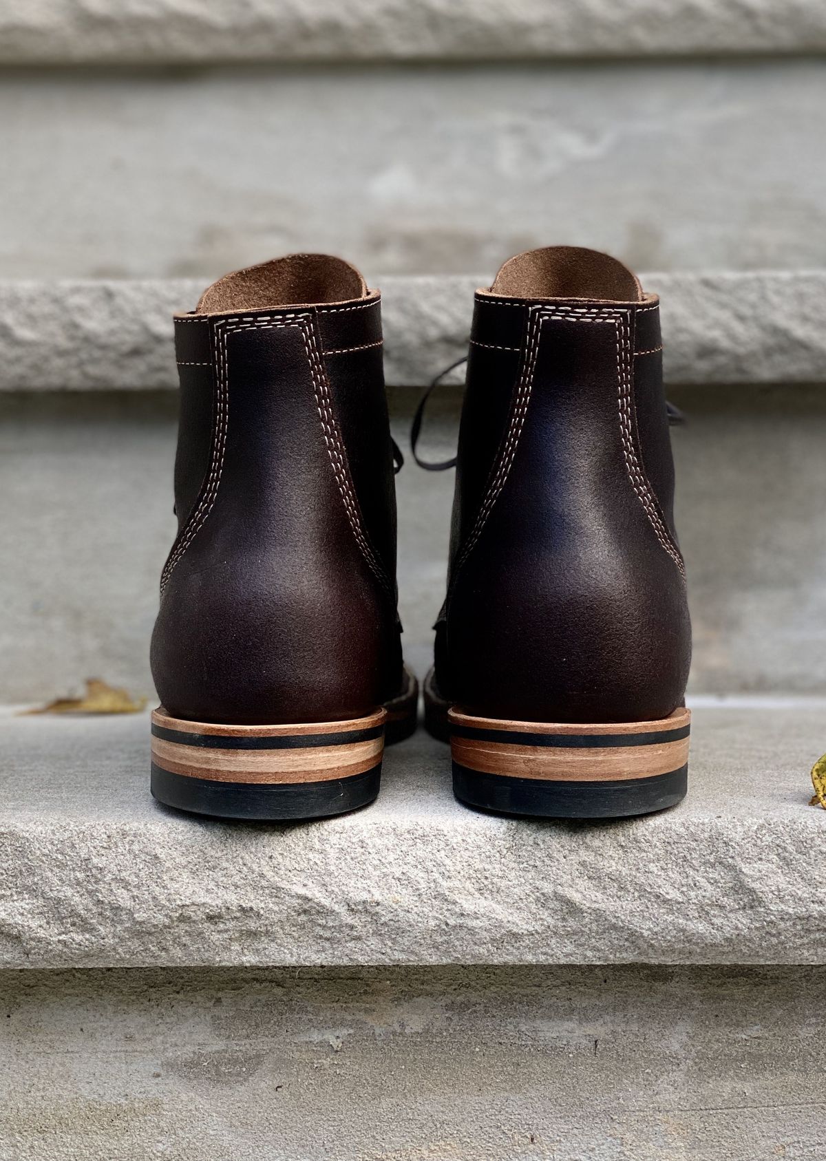 Photo by patinathunderdome on September 30, 2021 of the White's MP-M1TC in Horween Dark Brown Waxed Flesh.