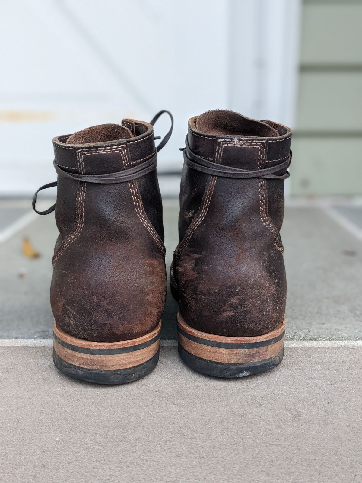 Photo by patinathunderdome on November 1, 2021 of the White's MP-M1TC in Horween Dark Brown Waxed Flesh.