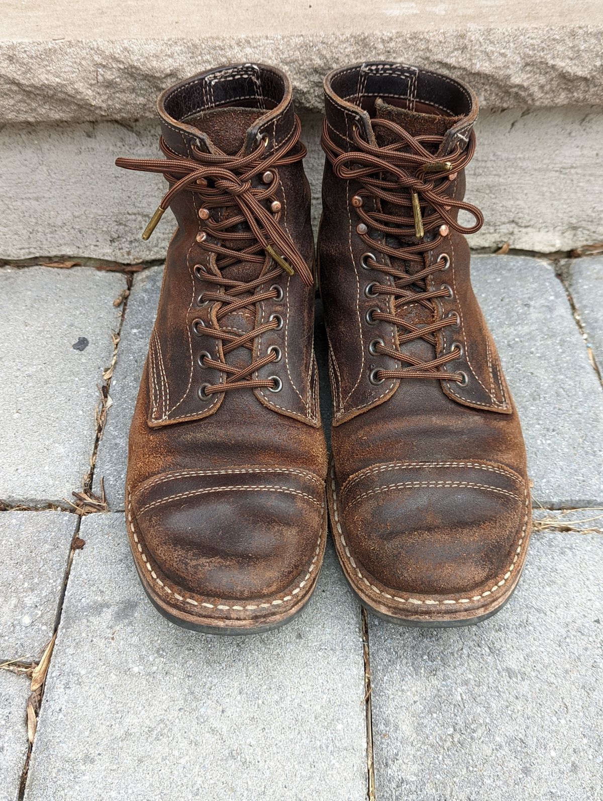 Photo by patinathunderdome on March 5, 2022 of the White's MP-M1TC in Horween Dark Brown Waxed Flesh.