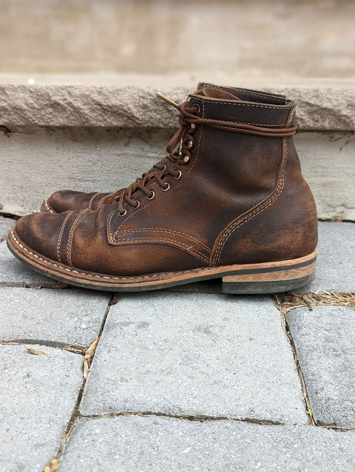 Photo by patinathunderdome on March 5, 2022 of the White's MP-M1TC in Horween Dark Brown Waxed Flesh.