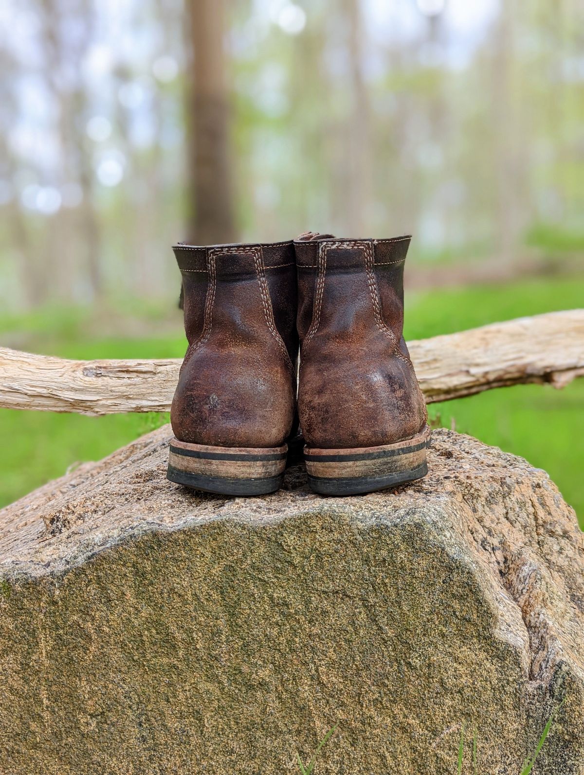 Photo by patinathunderdome on May 6, 2022 of the White's MP-M1TC in Horween Dark Brown Waxed Flesh.