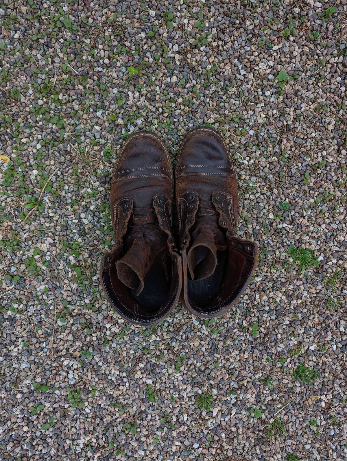 Photo by patinathunderdome on May 6, 2022 of the White's MP-M1TC in Horween Dark Brown Waxed Flesh.