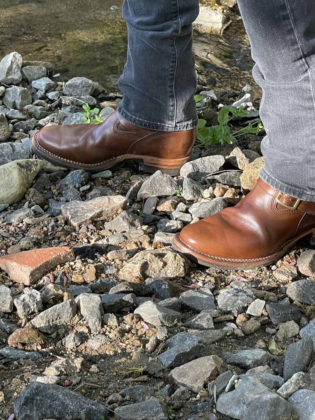 Photo by patinathunderdome on May 6, 2022 of the Wesco Mister Lou in Horween Natural Chromexcel.