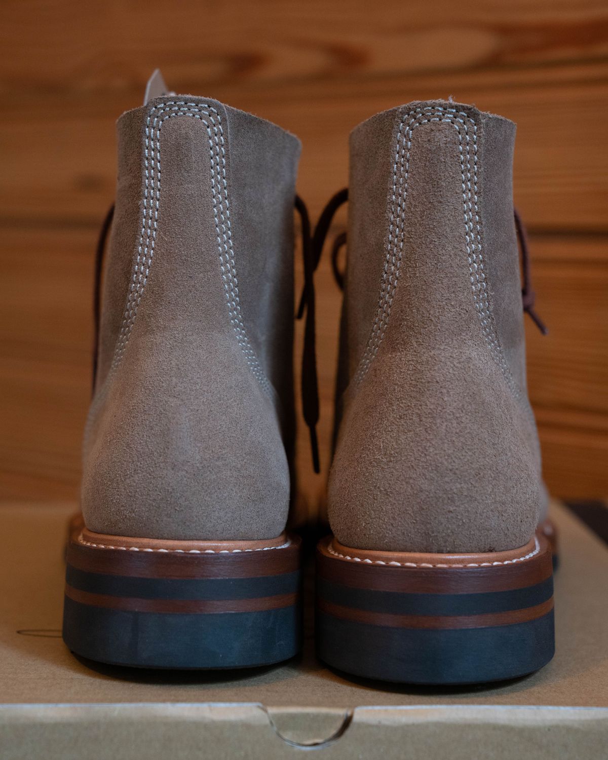 Photo by patinathunderdome on October 2, 2021 of the John Lofgren M-43 Service Shoes in Horween Natural Chromexcel Roughout.