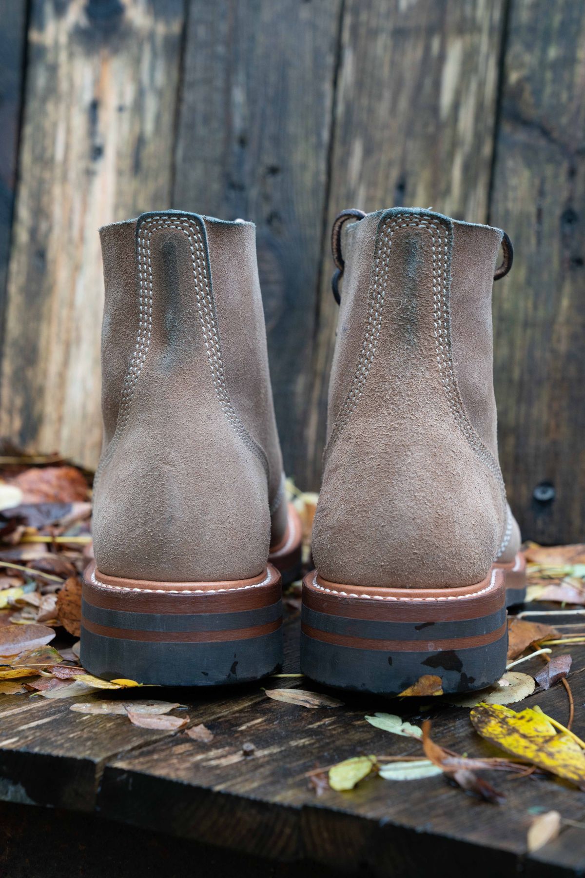 Photo by patinathunderdome on November 5, 2021 of the John Lofgren M-43 Service Shoes in Horween Natural Chromexcel Roughout.