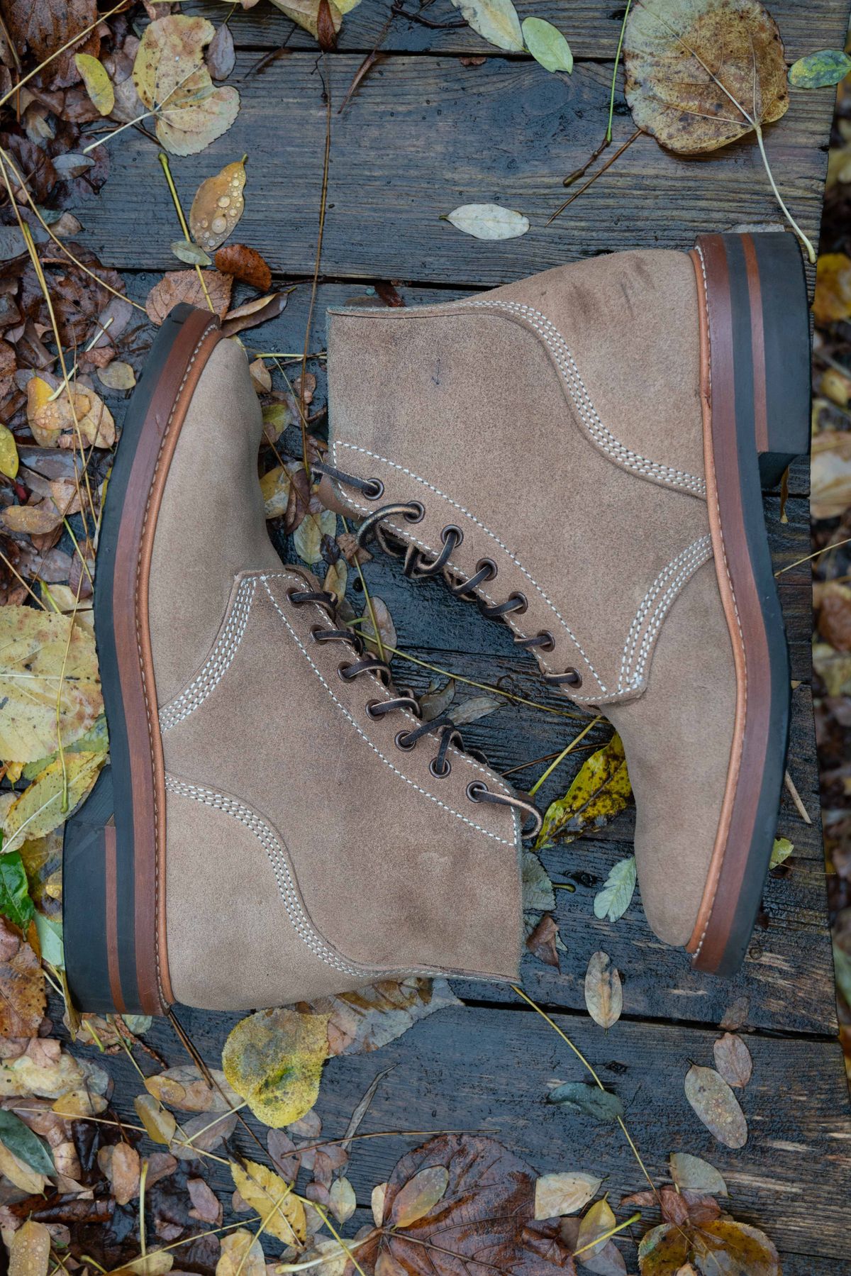 Photo by patinathunderdome on November 5, 2021 of the John Lofgren M-43 Service Shoes in Horween Natural Chromexcel Roughout.