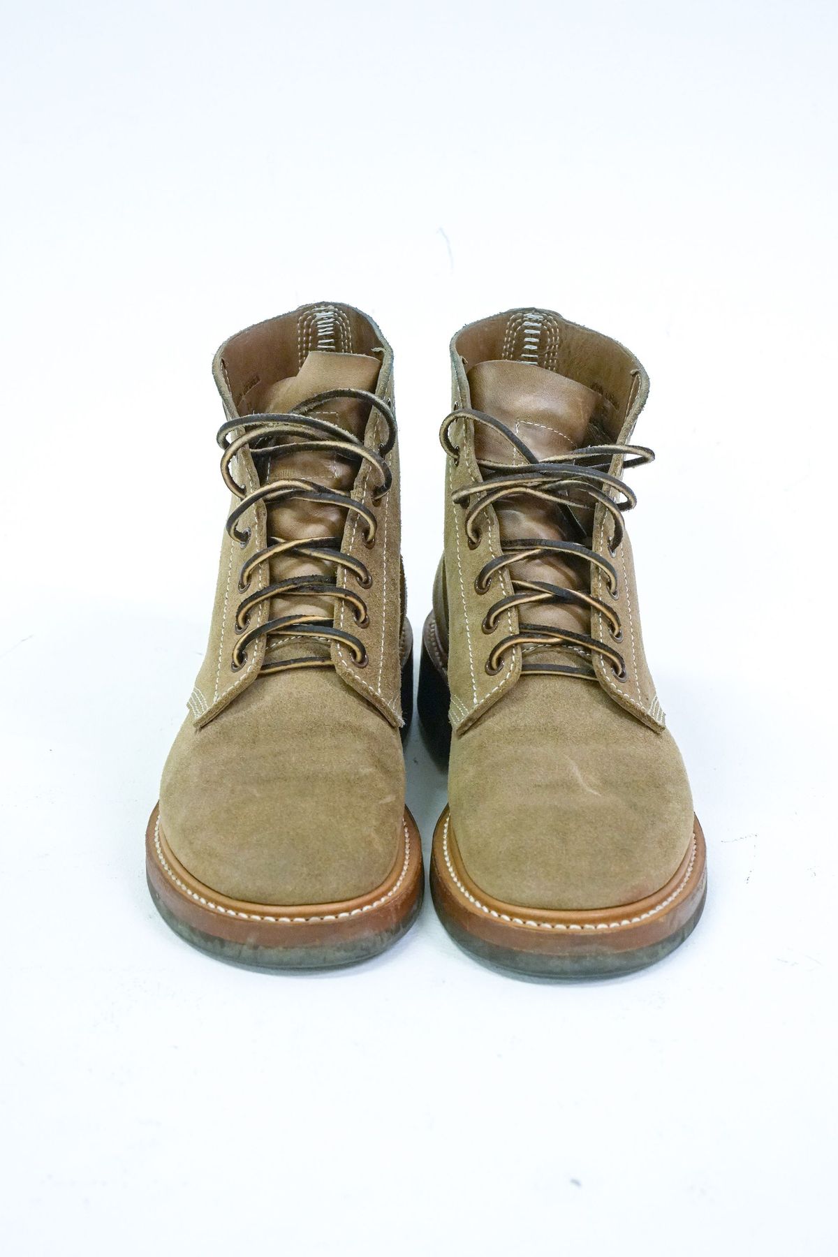 Photo by patinathunderdome on January 5, 2022 of the John Lofgren M-43 Service Shoes in Horween Natural Chromexcel Roughout.