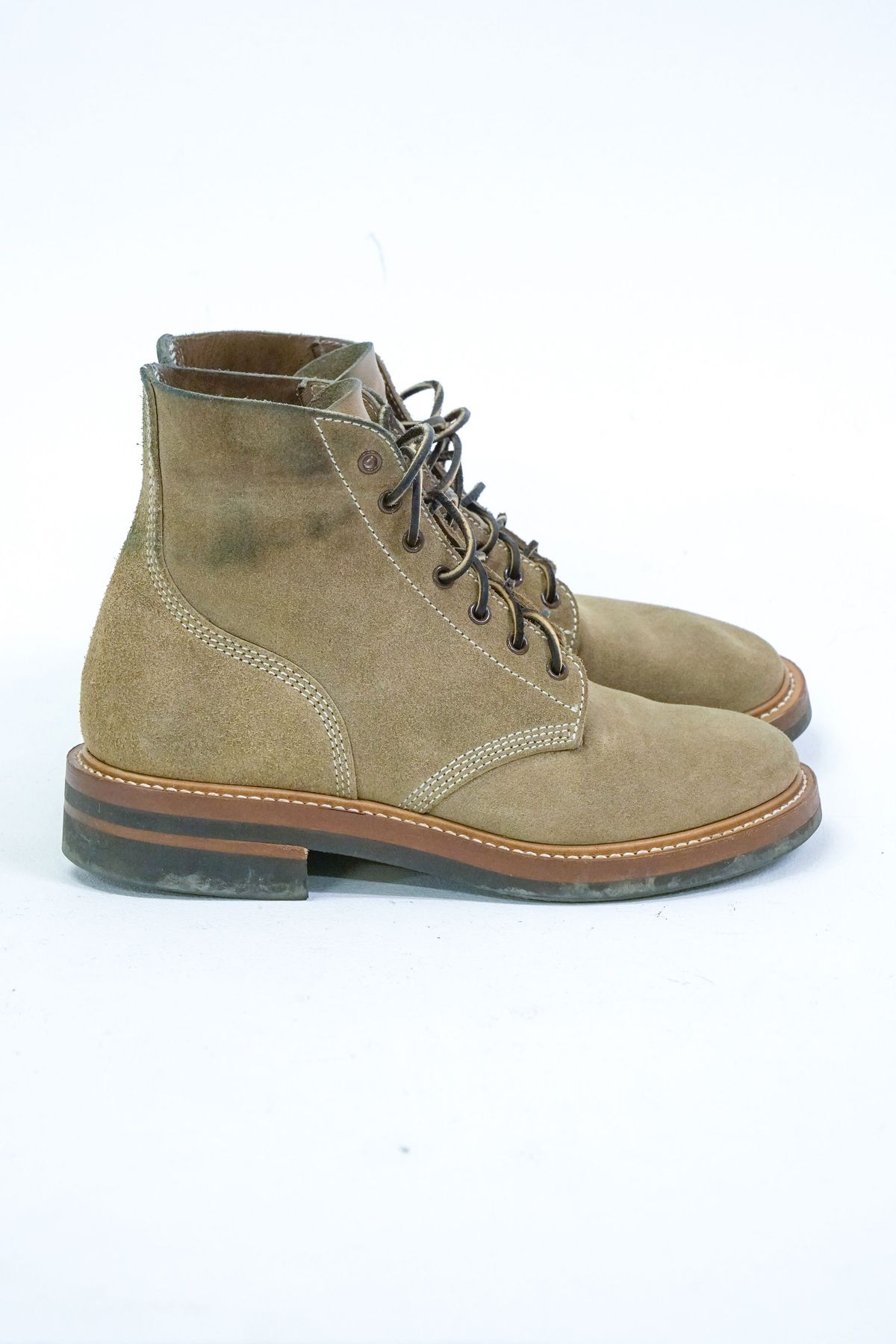 Photo by patinathunderdome on January 5, 2022 of the John Lofgren M-43 Service Shoes in Horween Natural Chromexcel Roughout.