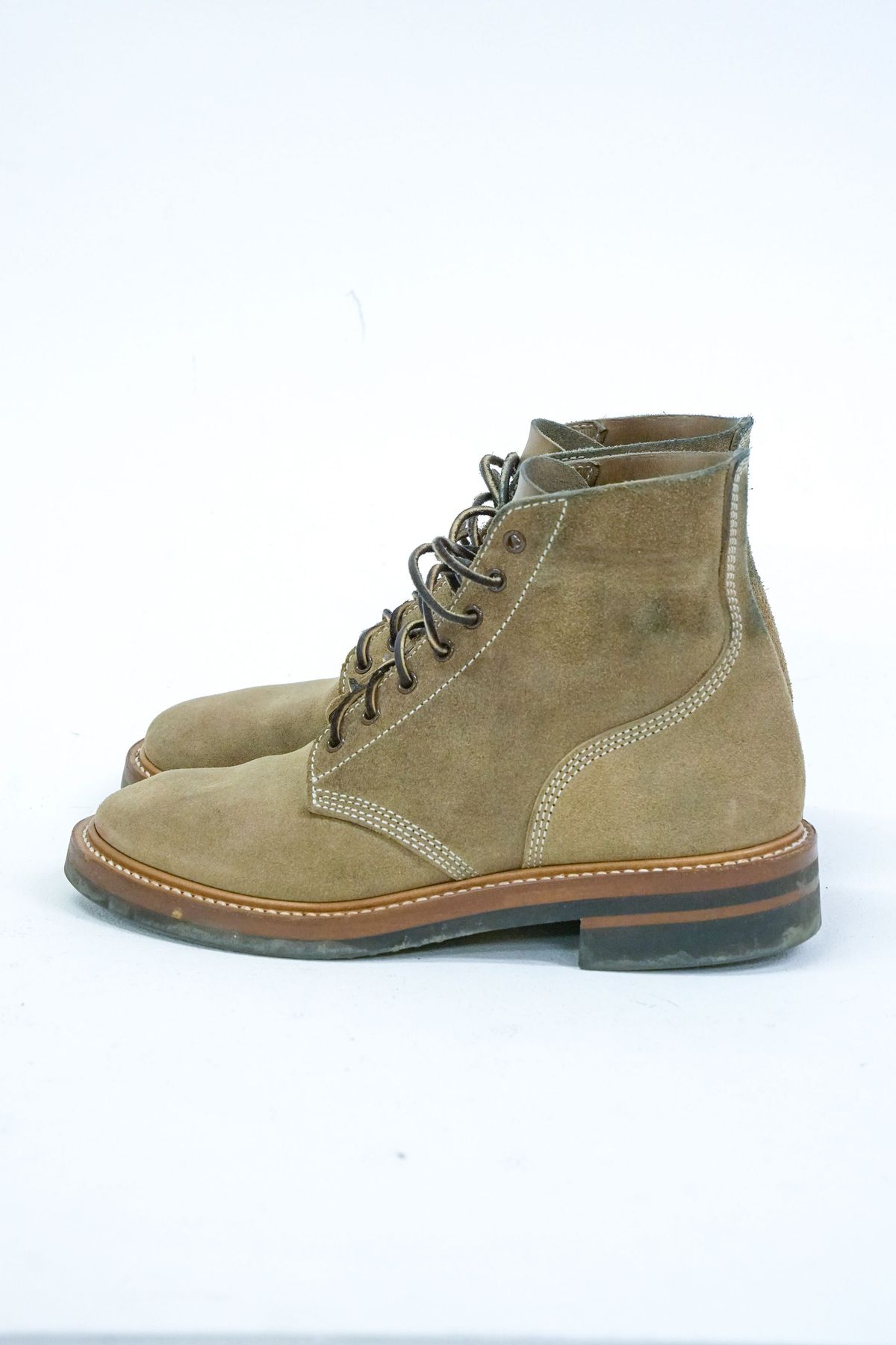 Photo by patinathunderdome on January 5, 2022 of the John Lofgren M-43 Service Shoes in Horween Natural Chromexcel Roughout.