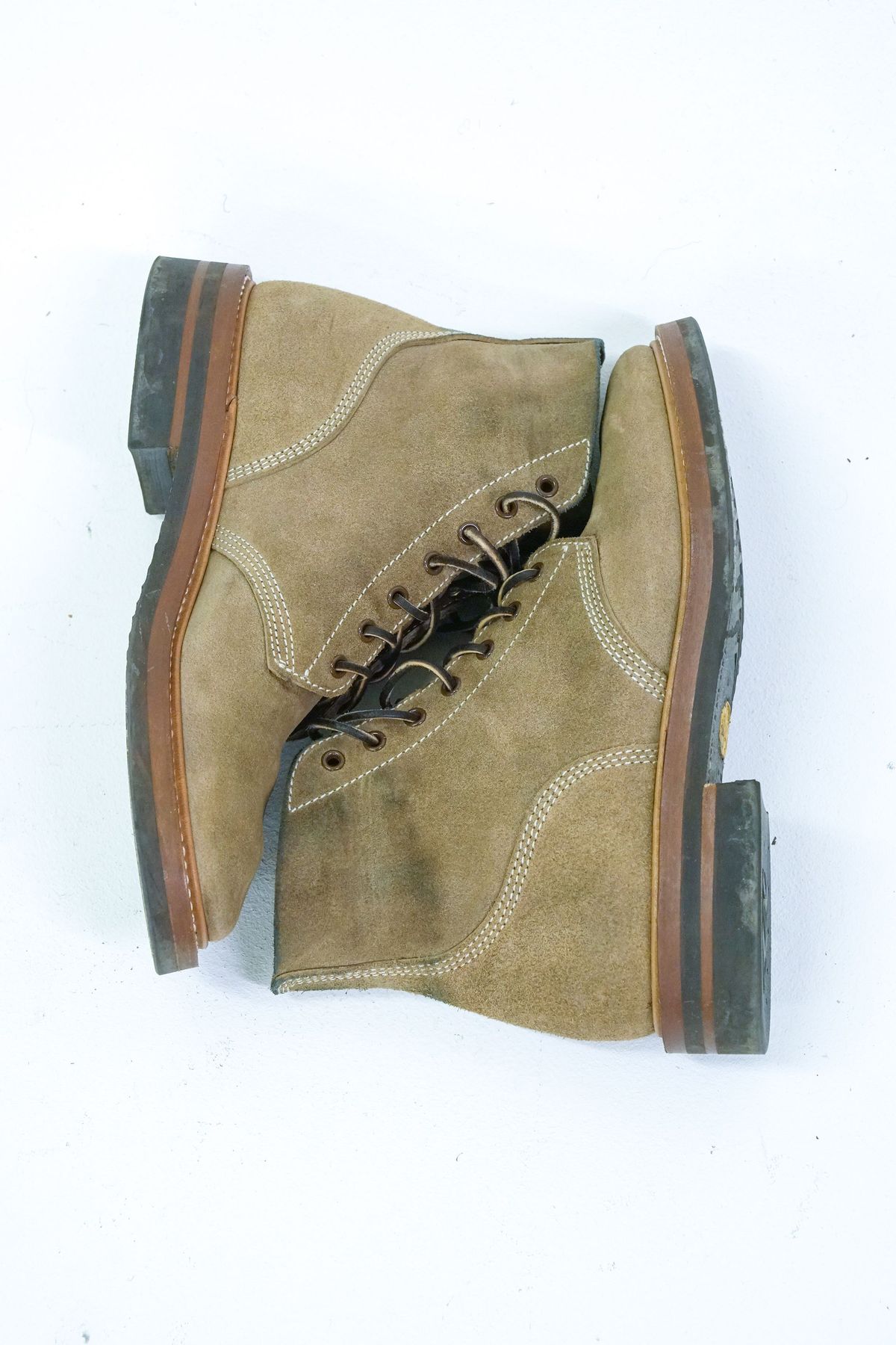 Photo by patinathunderdome on January 5, 2022 of the John Lofgren M-43 Service Shoes in Horween Natural Chromexcel Roughout.