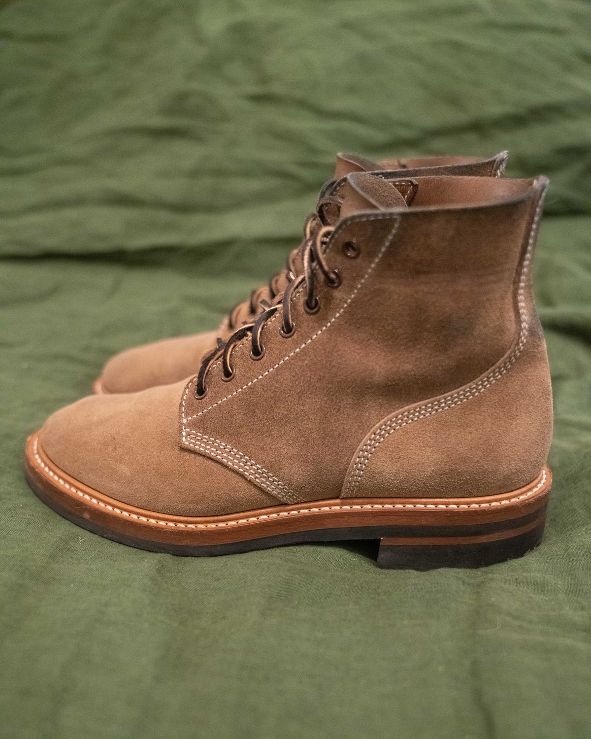 Photo by patinathunderdome on February 6, 2022 of the John Lofgren M-43 Service Shoes in Horween Natural Chromexcel Roughout.