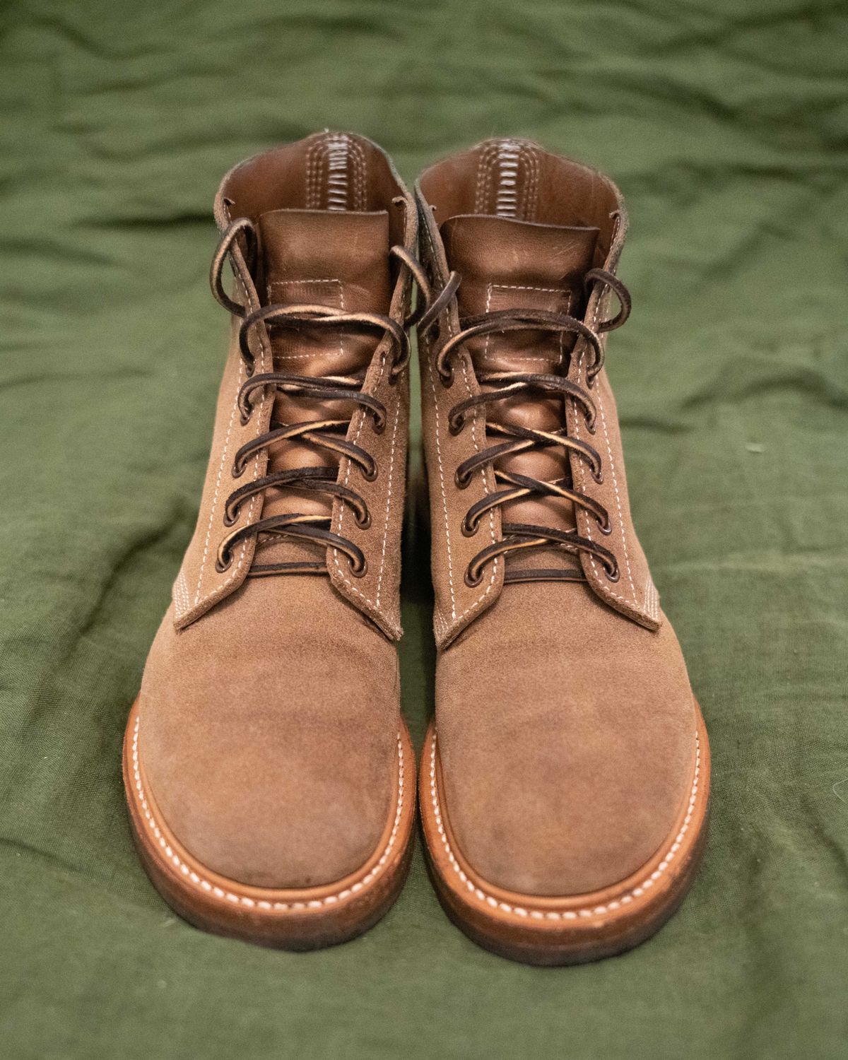 Photo by patinathunderdome on February 6, 2022 of the John Lofgren M-43 Service Shoes in Horween Natural Chromexcel Roughout.