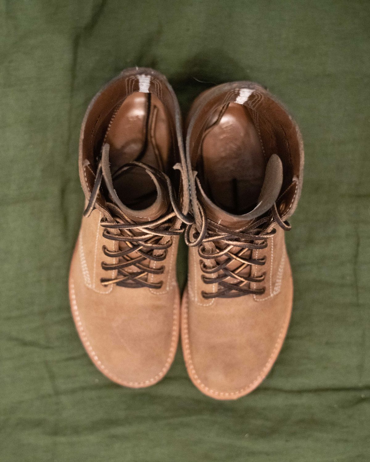 Photo by patinathunderdome on February 6, 2022 of the John Lofgren M-43 Service Shoes in Horween Natural Chromexcel Roughout.