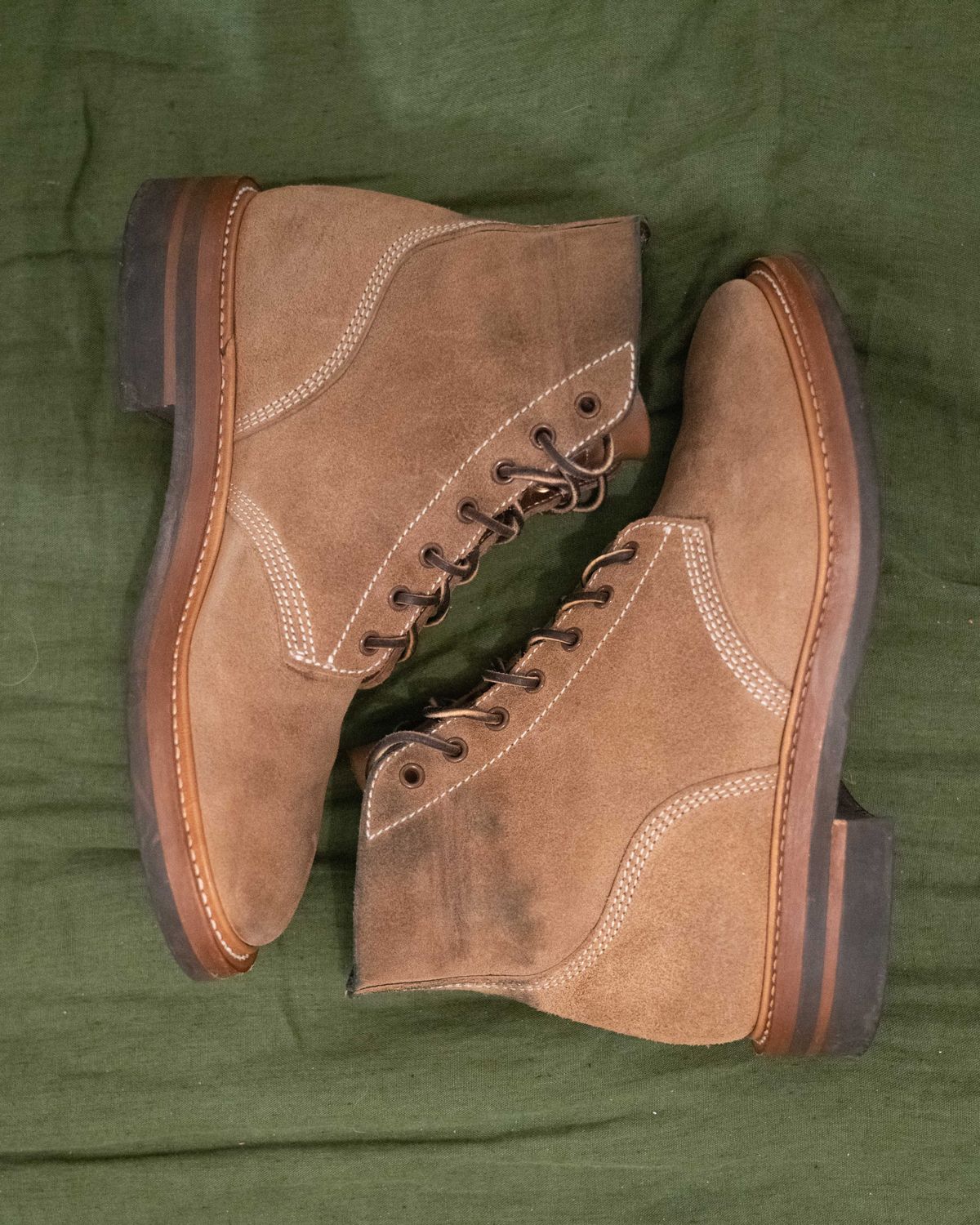 Photo by patinathunderdome on February 6, 2022 of the John Lofgren M-43 Service Shoes in Horween Natural Chromexcel Roughout.