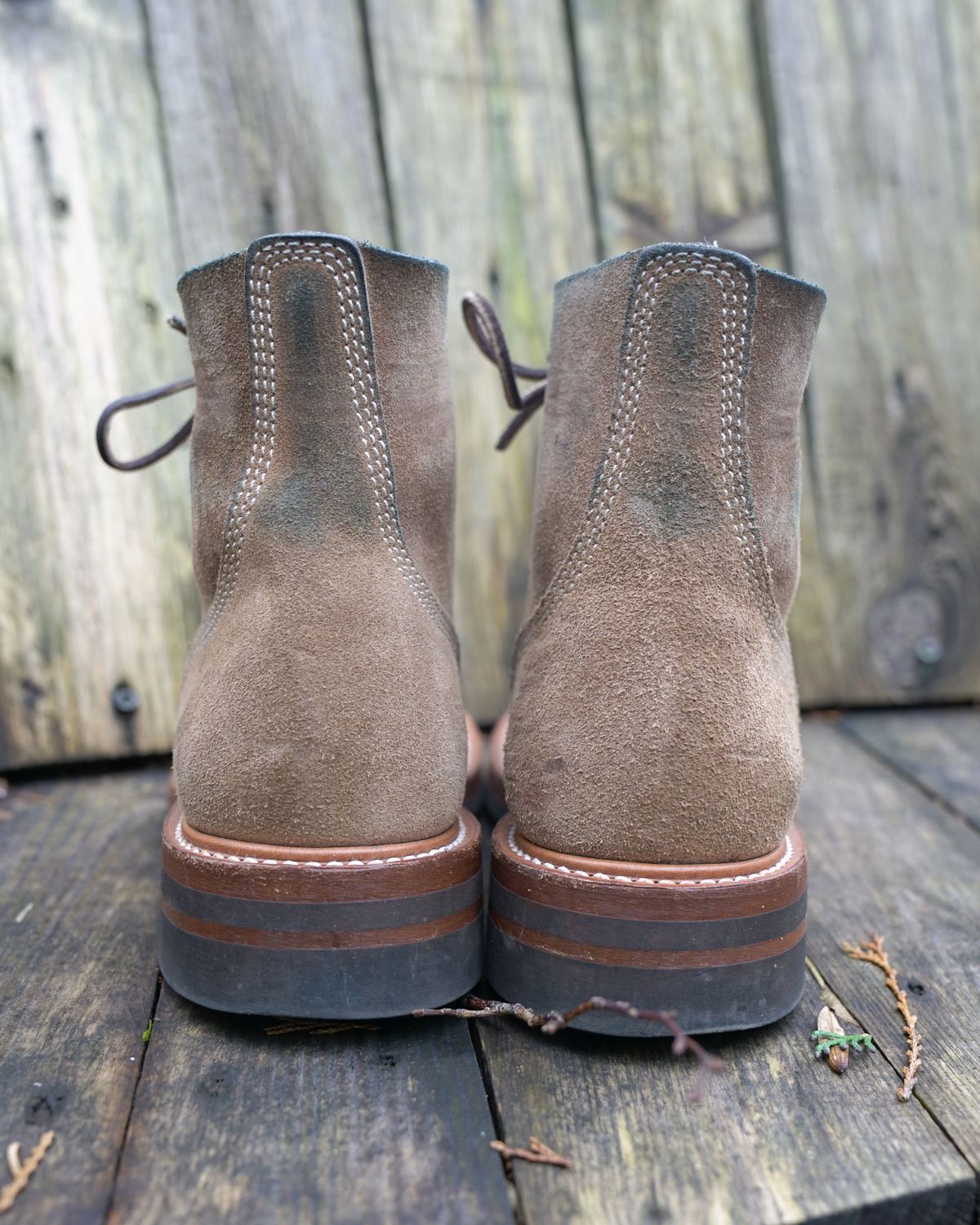 Photo by patinathunderdome on March 3, 2022 of the John Lofgren M-43 Service Shoes in Horween Natural Chromexcel Roughout.