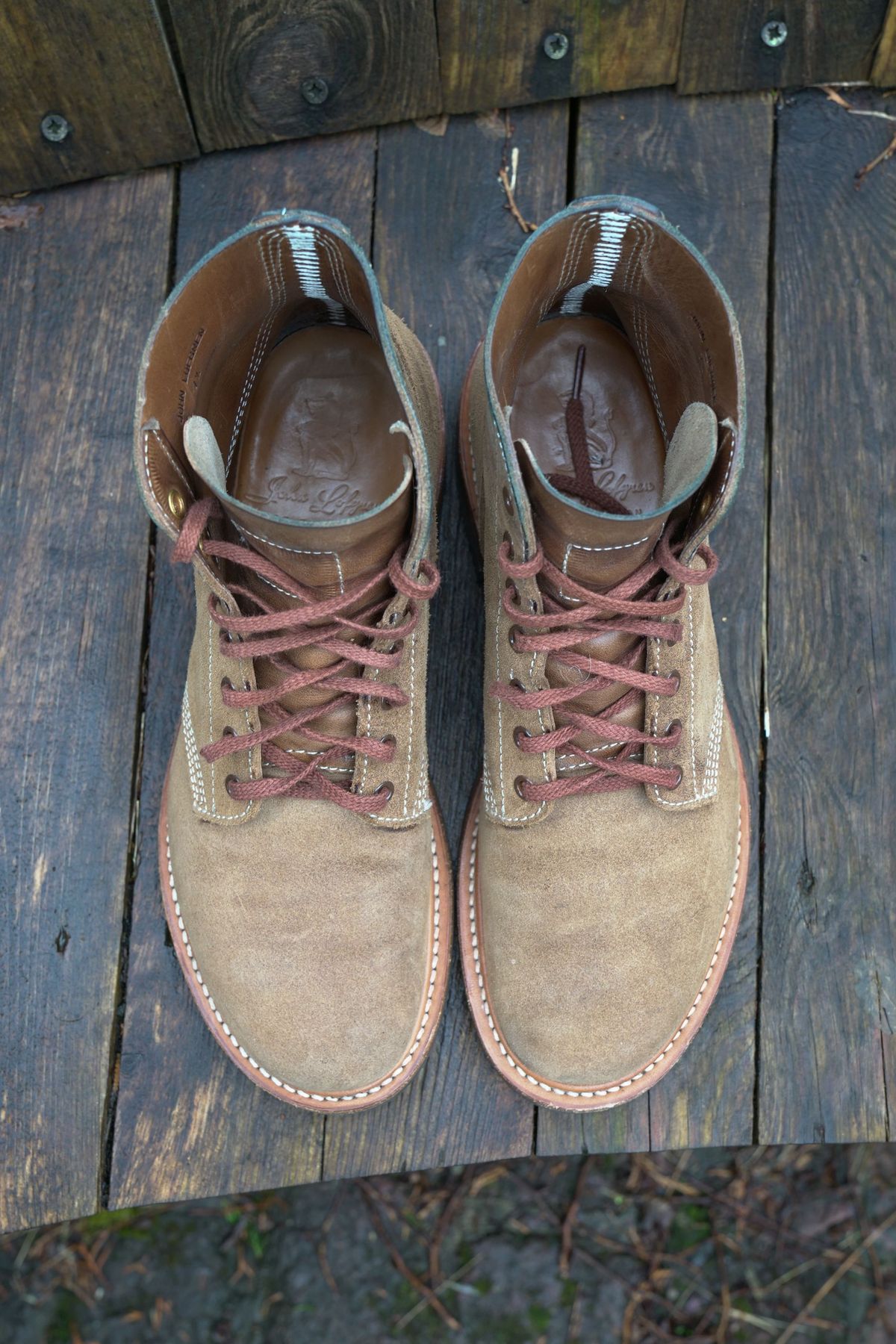 Photo by patinathunderdome on April 5, 2022 of the John Lofgren M-43 Service Shoes in Horween Natural Chromexcel Roughout.