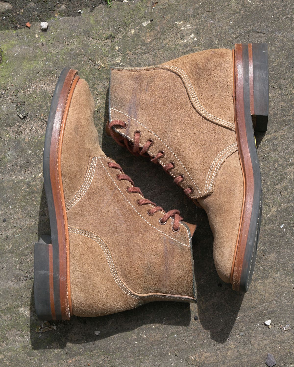 Photo by patinathunderdome on May 5, 2022 of the John Lofgren M-43 Service Shoes in Horween Natural Chromexcel Roughout.