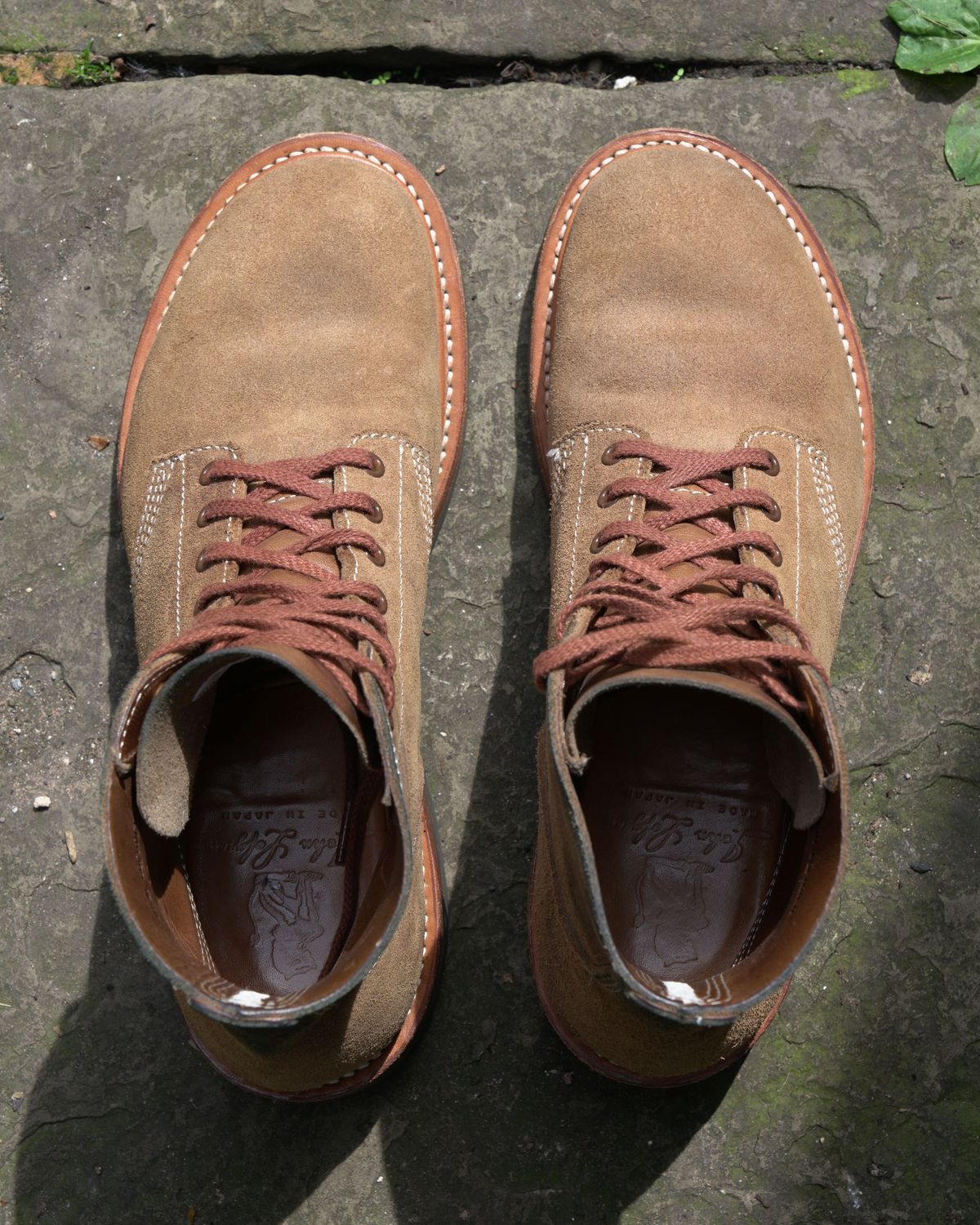 Photo by patinathunderdome on May 5, 2022 of the John Lofgren M-43 Service Shoes in Horween Natural Chromexcel Roughout.