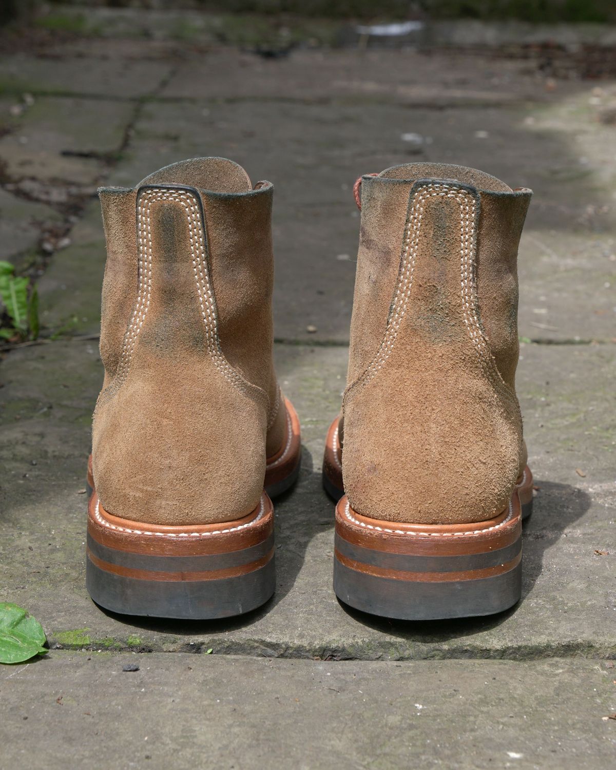 Photo by patinathunderdome on May 5, 2022 of the John Lofgren M-43 Service Shoes in Horween Natural Chromexcel Roughout.