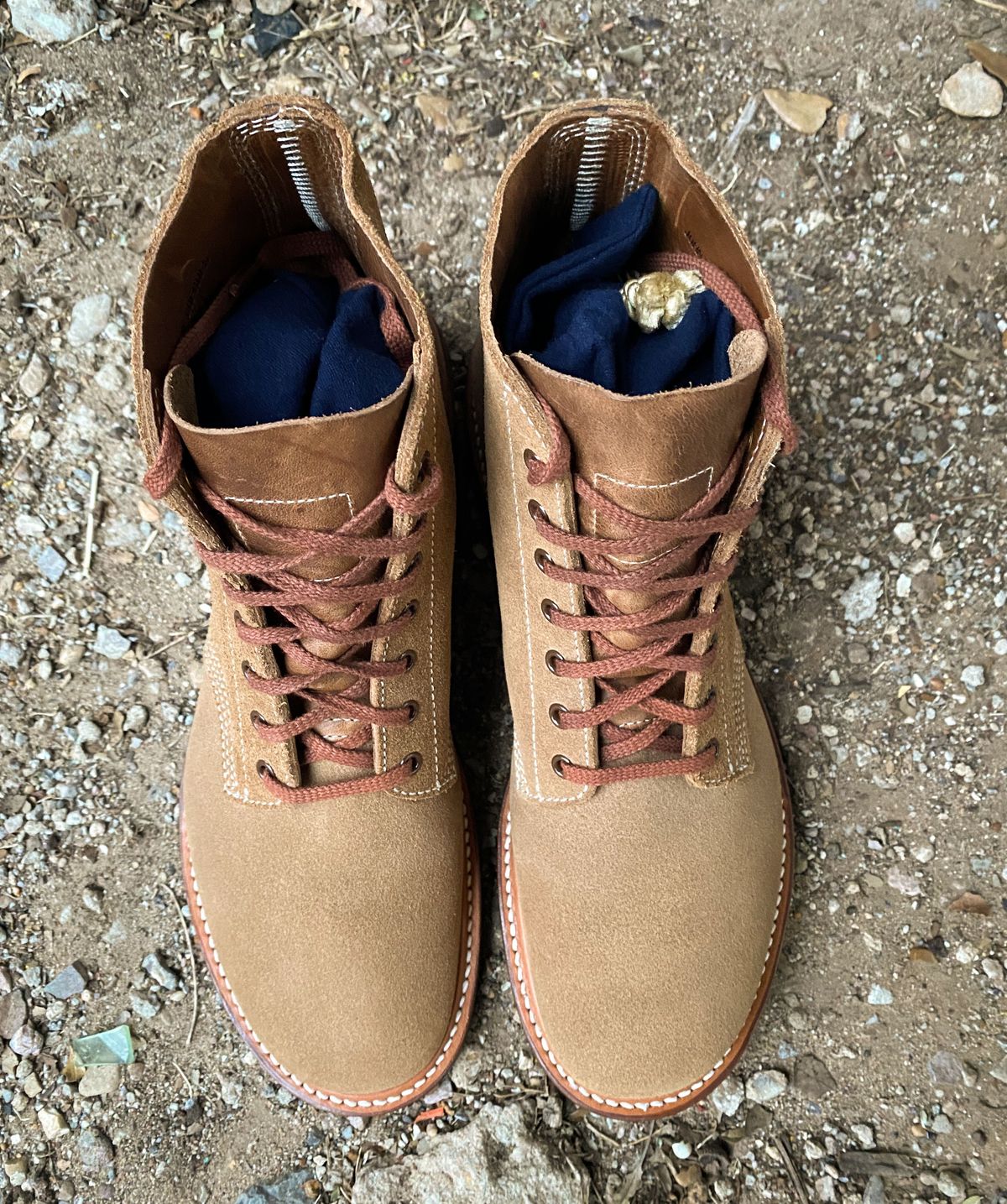 Photo by patinathunderdome on October 1, 2021 of the John Lofgren M-43 Service Shoes in Horween Natural Chromexcel Roughout.