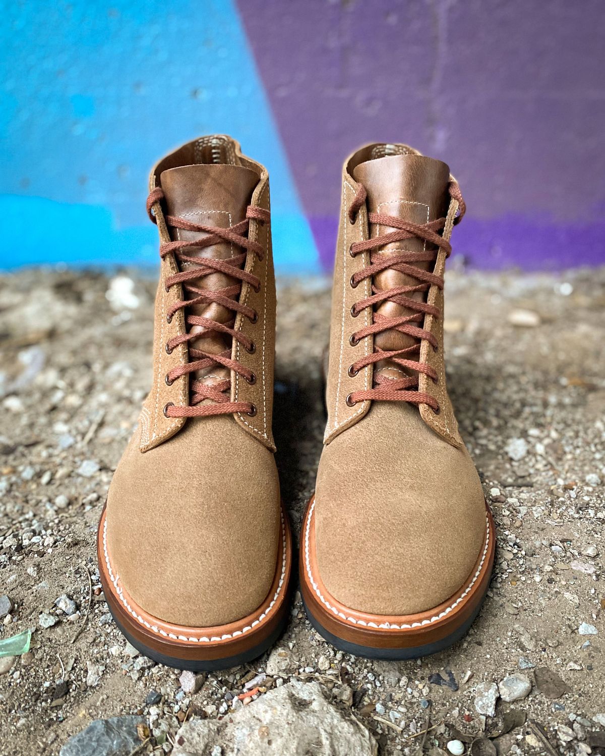 Photo by patinathunderdome on October 1, 2021 of the John Lofgren M-43 Service Shoes in Horween Natural Chromexcel Roughout.